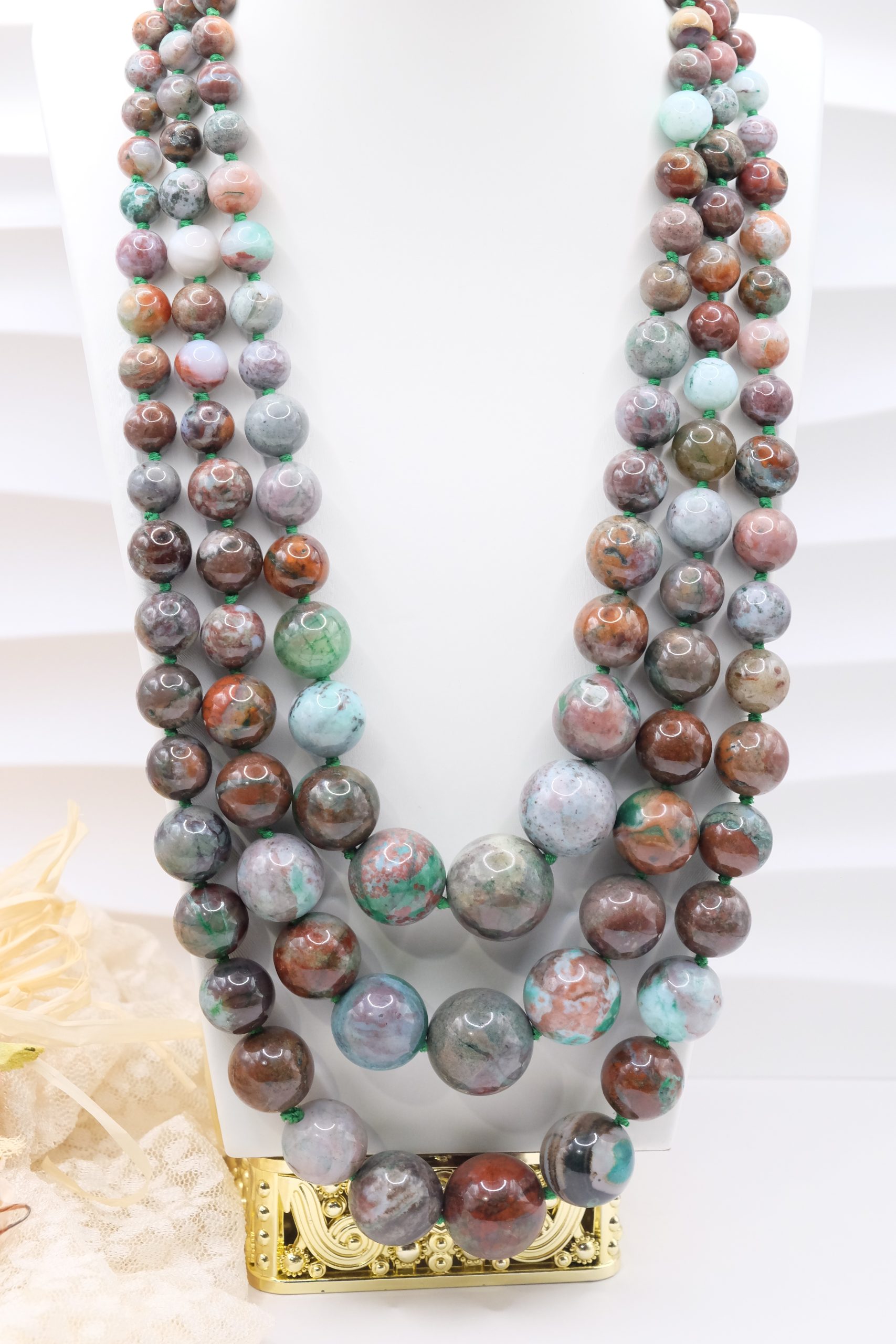 HANDMADE CHRYSOCOLLA NECKLACE 925 SILVER GOLD PLATED (1)