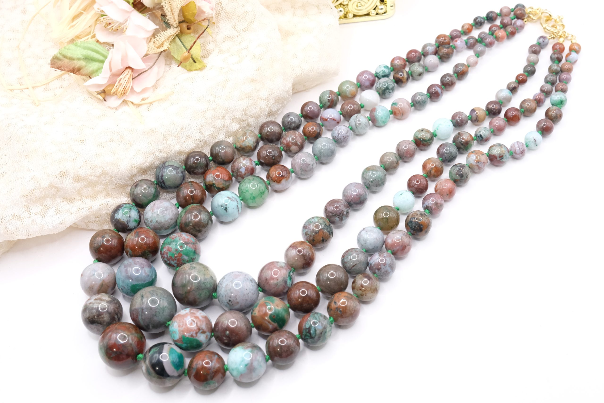 HANDMADE CHRYSOCOLLA NECKLACE 925 SILVER GOLD PLATED (3)