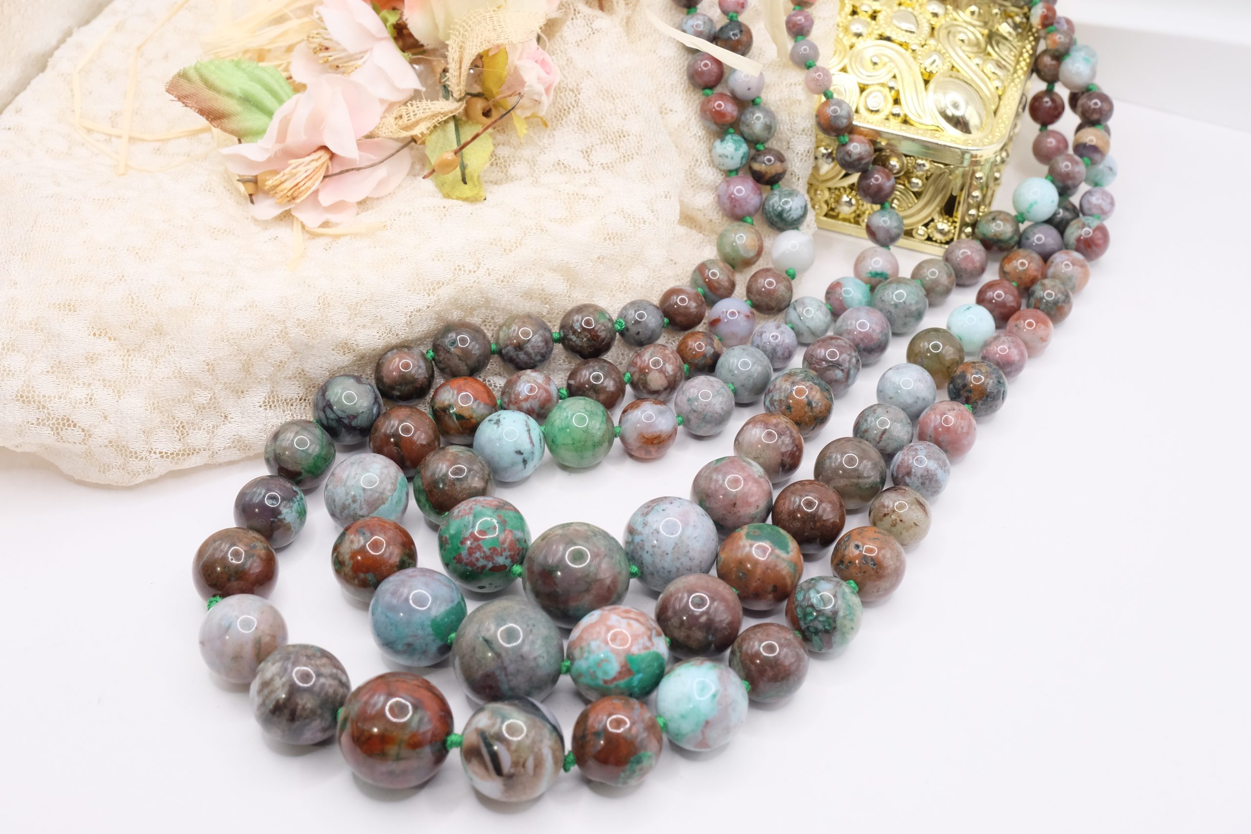 HANDMADE CHRYSOCOLLA NECKLACE 925 SILVER GOLD PLATED (7)