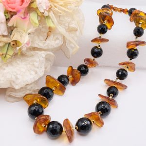 Collana BIG Onice Ambra del Baltico No Metallo