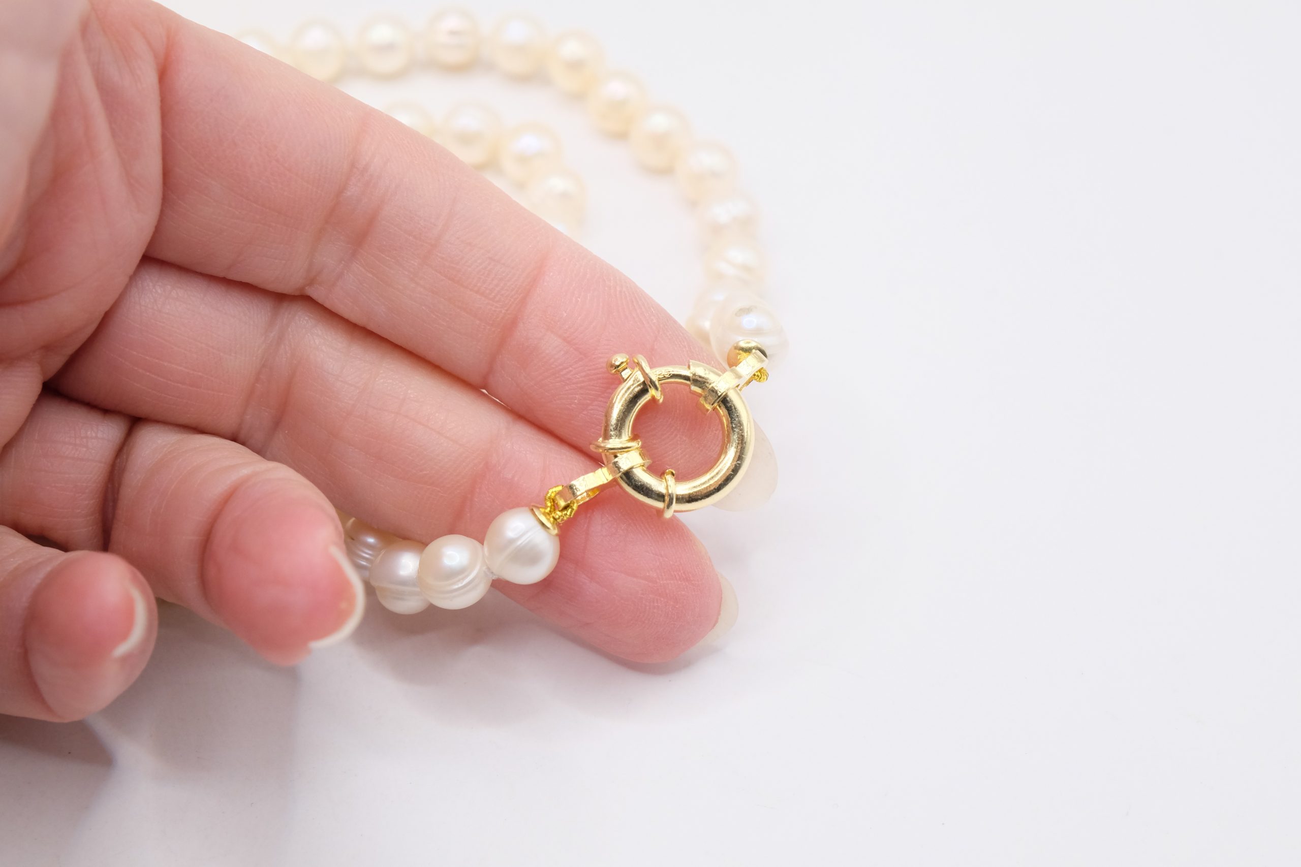 COLLANA CON CIONDOLO PERLE NATURALI ARGENTO DORATO CIONDOLO PASSANTE APRIBILE ZIRCONATO ARTIGIANALE (3)