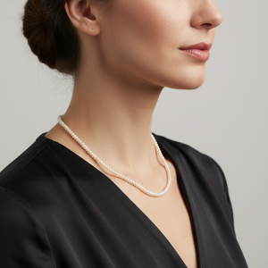 Collana Artigianale Microperle Top Quality Argento Dorato