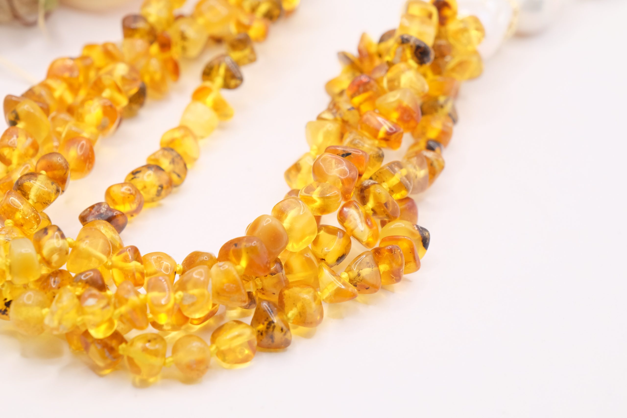 COLLANA MULTIFILO ARTIGIANALE PERLE AMBRA ARGENTO 925 PLACCATO ORO (6)