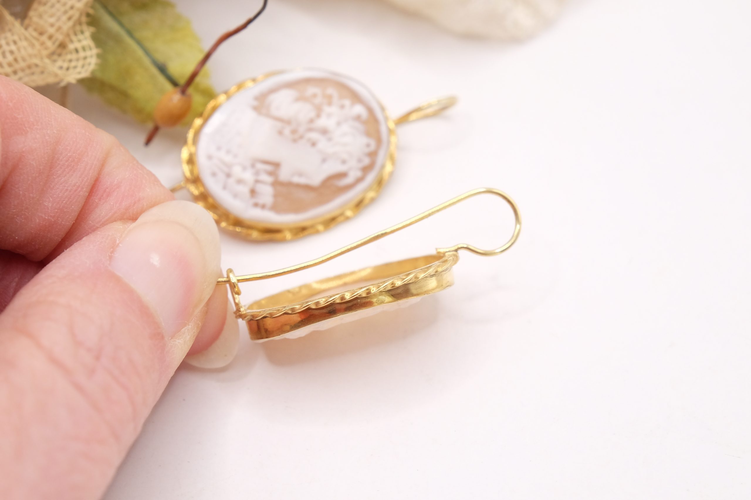 ORECCHINI CAMMEO DI TORRE DEL GRECO ARGENTO 925 PLACCATO ORO (1)