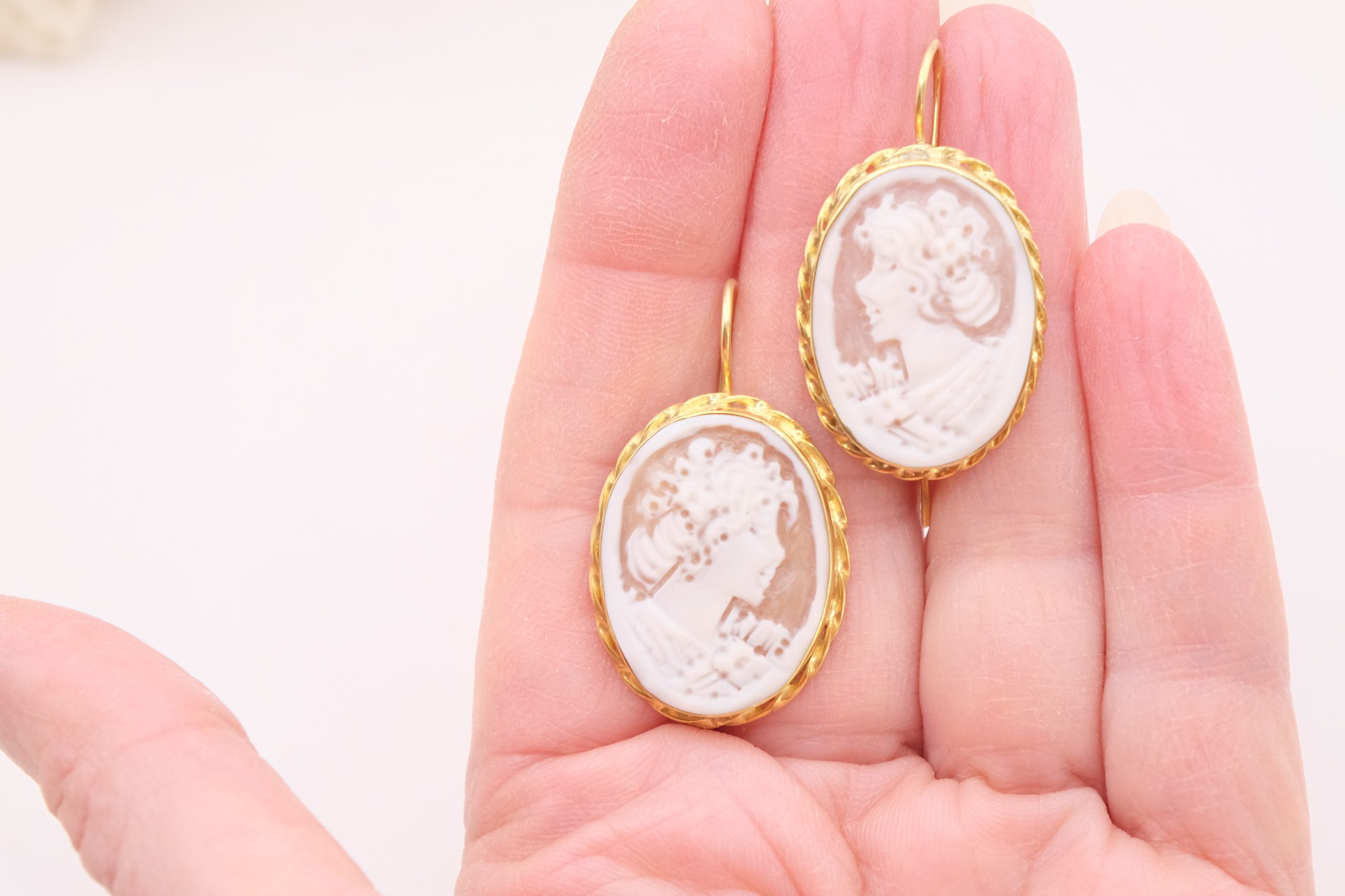 ORECCHINI CAMMEO DI TORRE DEL GRECO ARGENTO 925 PLACCATO ORO (3)