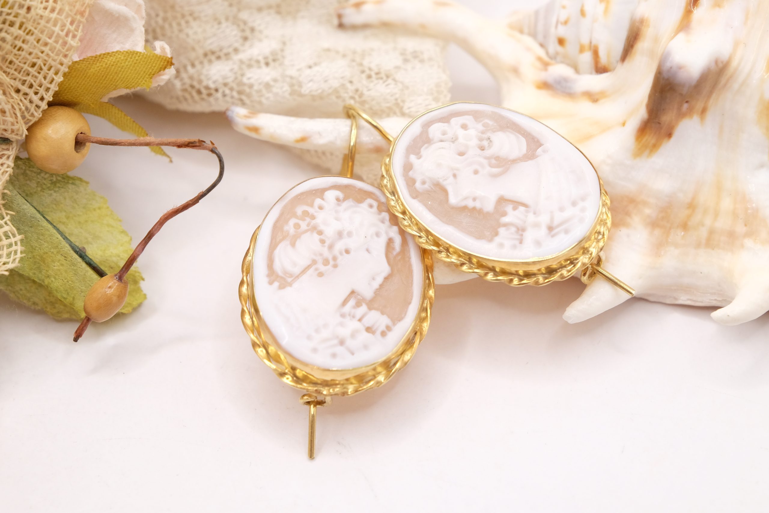 ORECCHINI CAMMEO DI TORRE DEL GRECO ARGENTO 925 PLACCATO ORO (4)