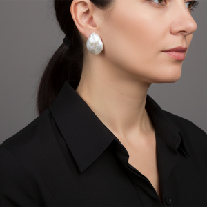 Orecchini BIG perle a lobo 25 mm Argento 925 Gold