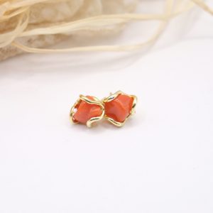 Orecchini Corallo Rosso del Mediterraneo Argento