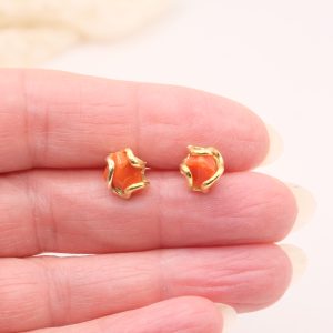 Orecchini Corallo Rosso del Mediterraneo Argento S