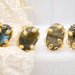Anello Artigianale Labradorite Ottone 4 varianti B