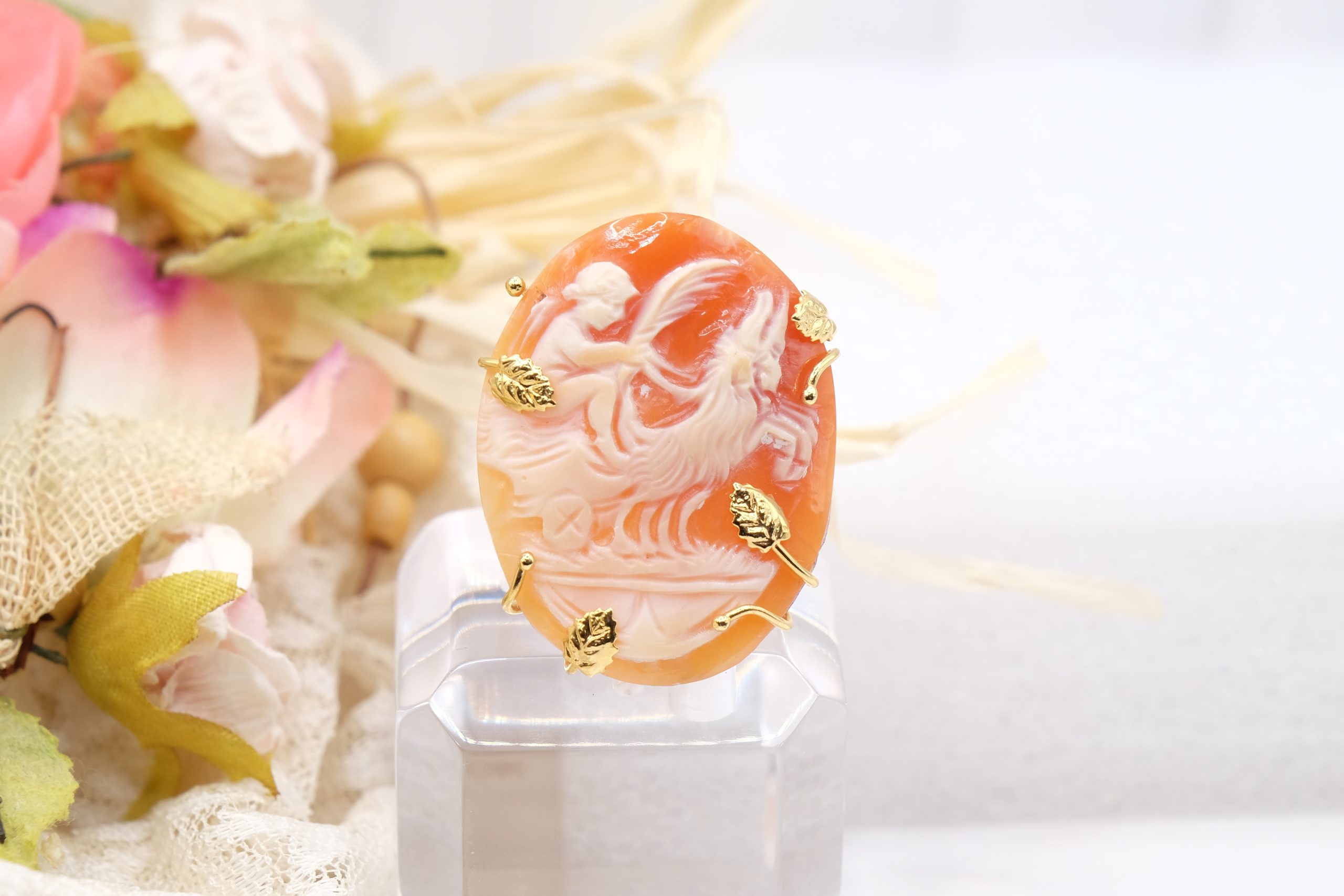 ANELLO CAMMEO DI TORRE DEL GRECO ARTIGIANALE ARGENTO 925 PLACCATO ORO TOP QUALITY ANGELO A CAVALLO (2)