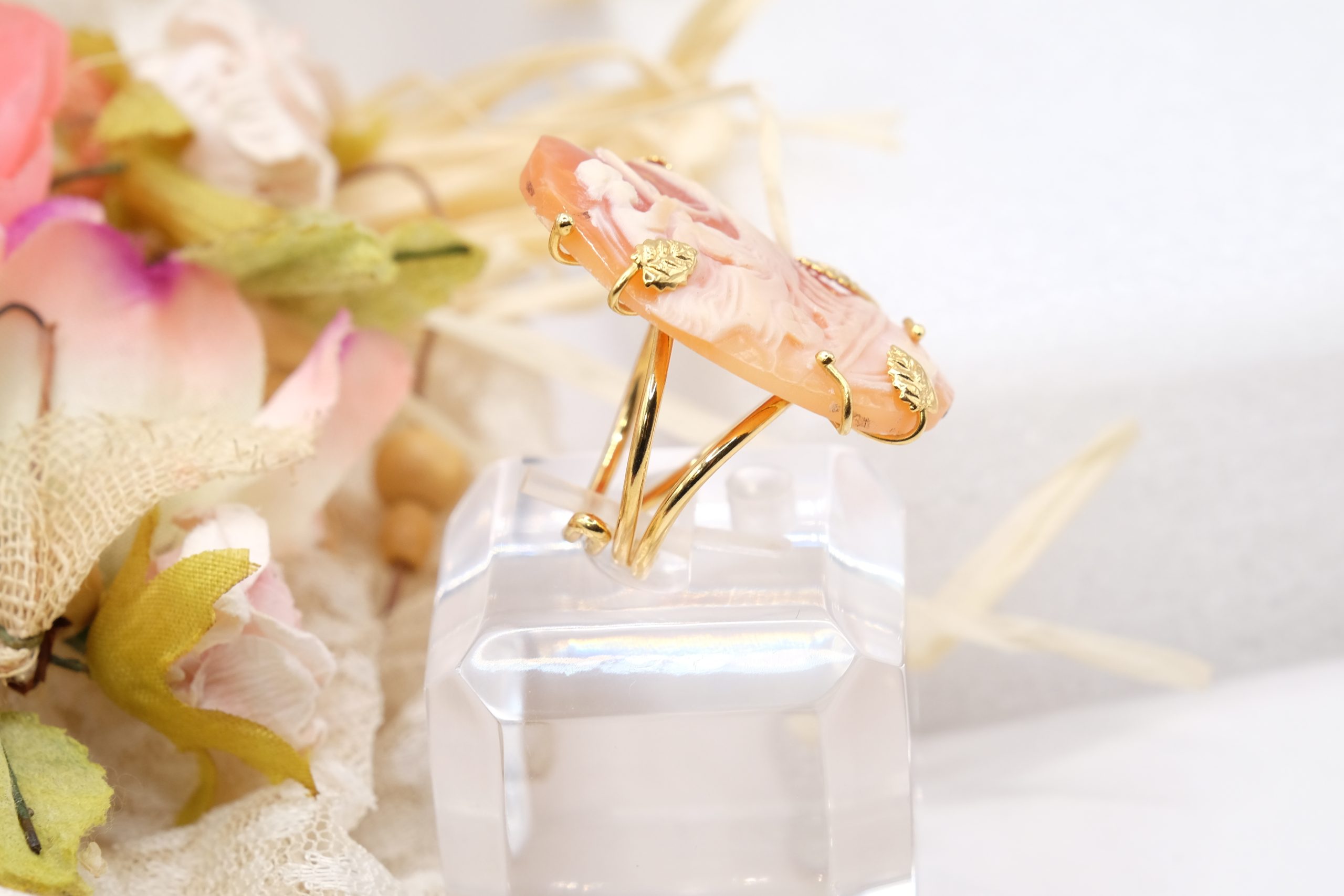 ANELLO CAMMEO DI TORRE DEL GRECO ARTIGIANALE ARGENTO 925 PLACCATO ORO TOP QUALITY ANGELO A CAVALLO (3)