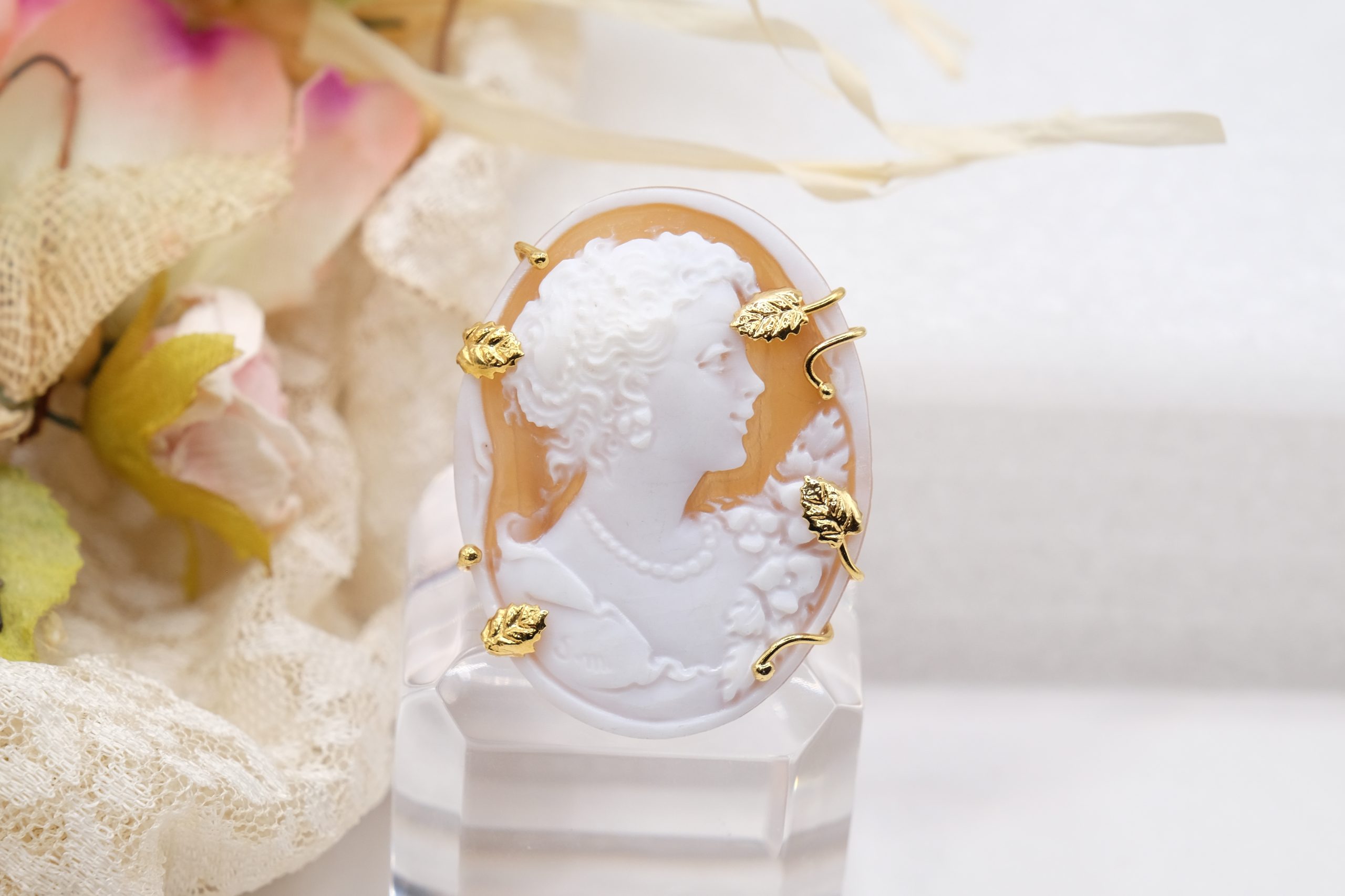 ANELLO CAMMEO DI TORRE DEL GRECO ARTIGIANALE ARGENTO 925 PLACCATO ORO TOP QUALITY C (2)