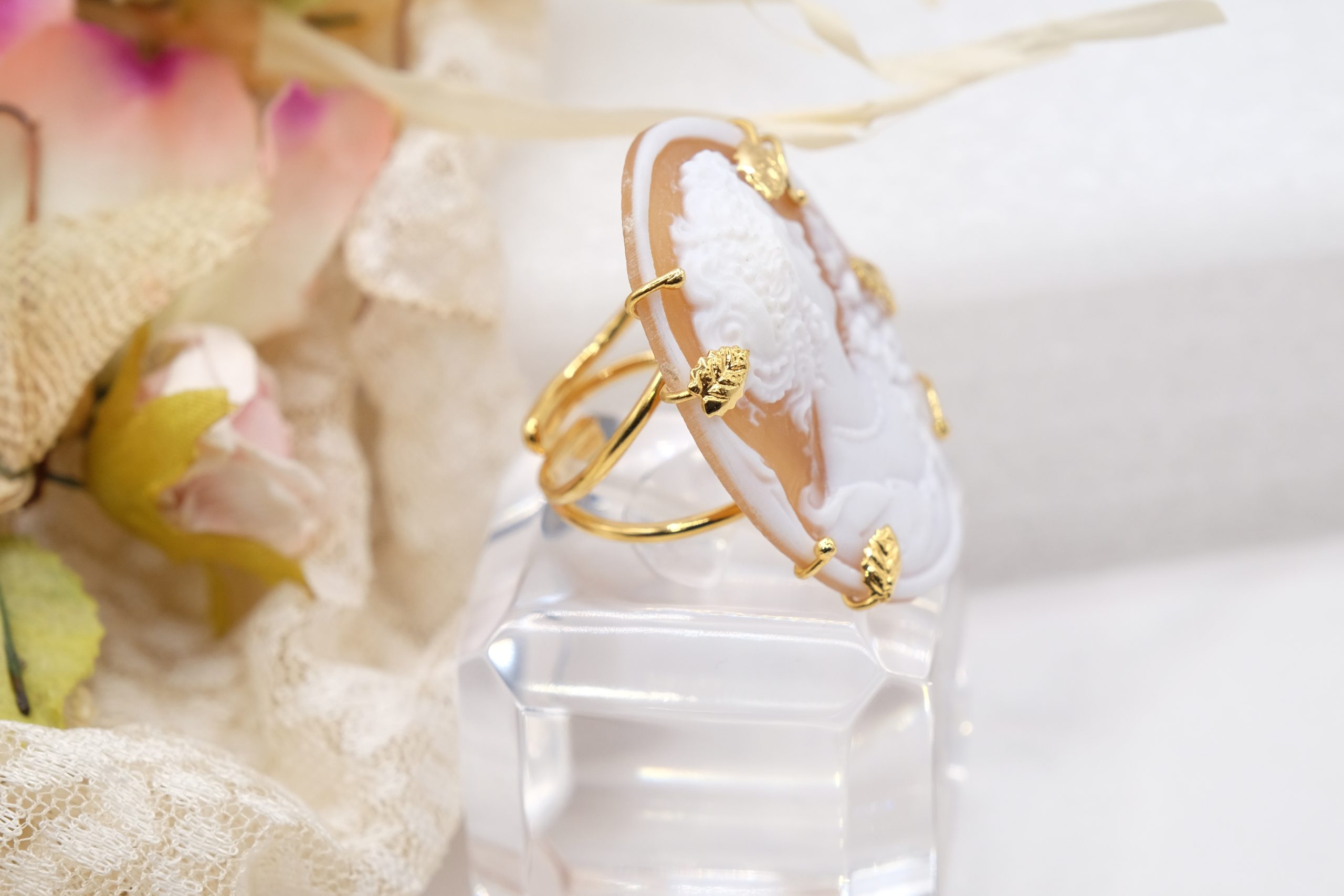 ANELLO CAMMEO DI TORRE DEL GRECO ARTIGIANALE ARGENTO 925 PLACCATO ORO TOP QUALITY C (3)