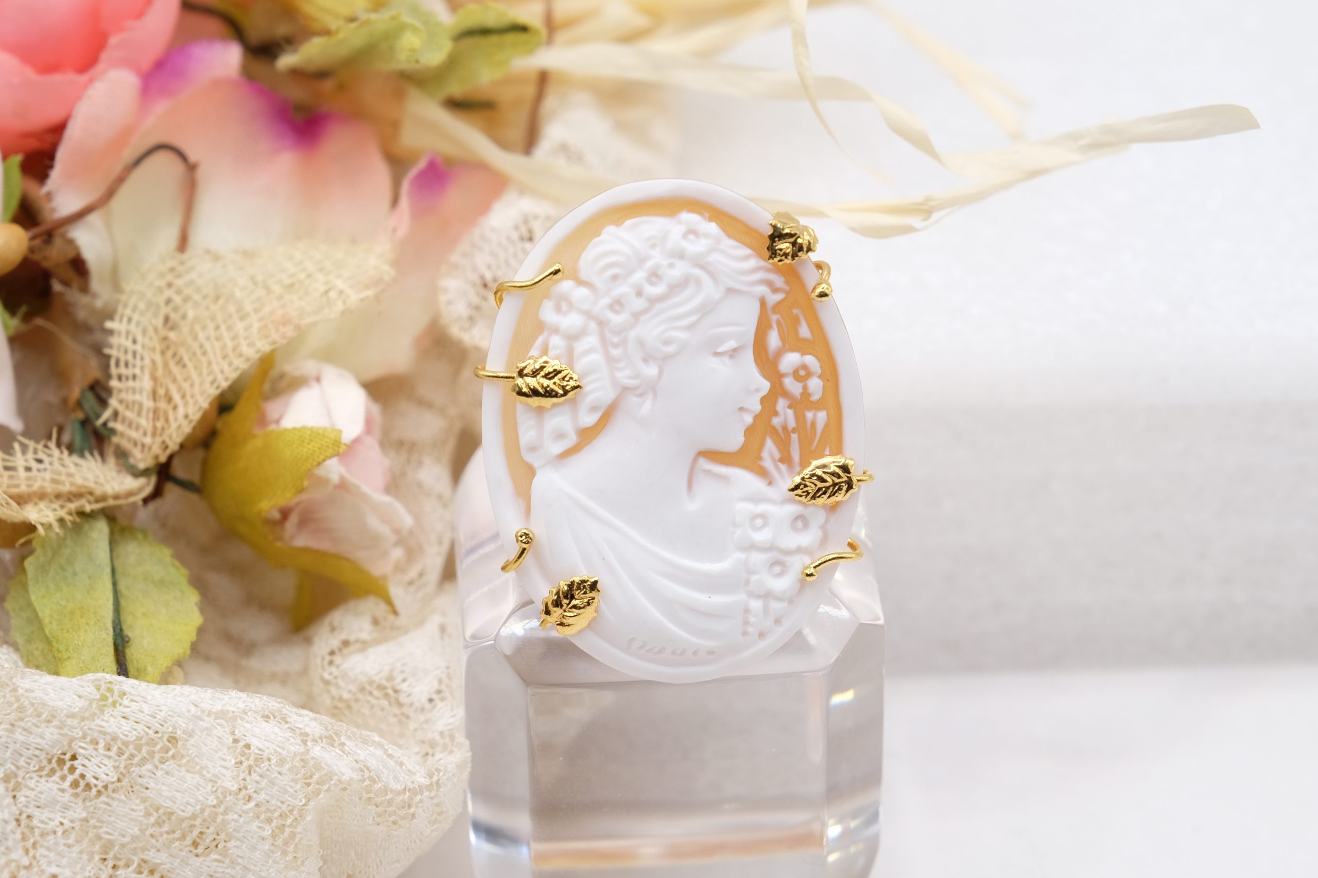 ANELLO CAMMEO DI TORRE DEL GRECO ARTIGIANALE ARGENTO 925 PLACCATO ORO TOP QUALITY D (2)