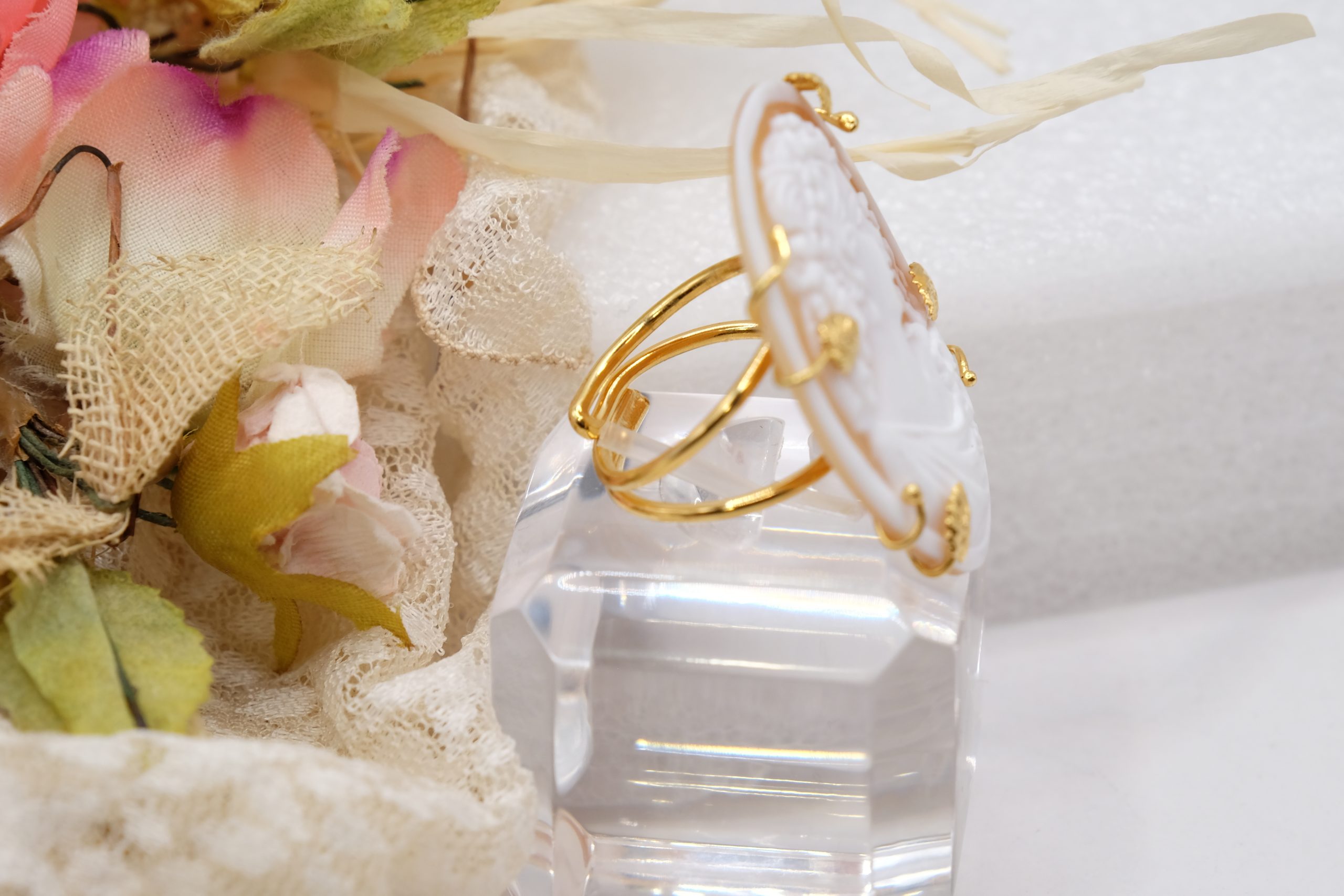 ANELLO CAMMEO DI TORRE DEL GRECO ARTIGIANALE ARGENTO 925 PLACCATO ORO TOP QUALITY D (3)