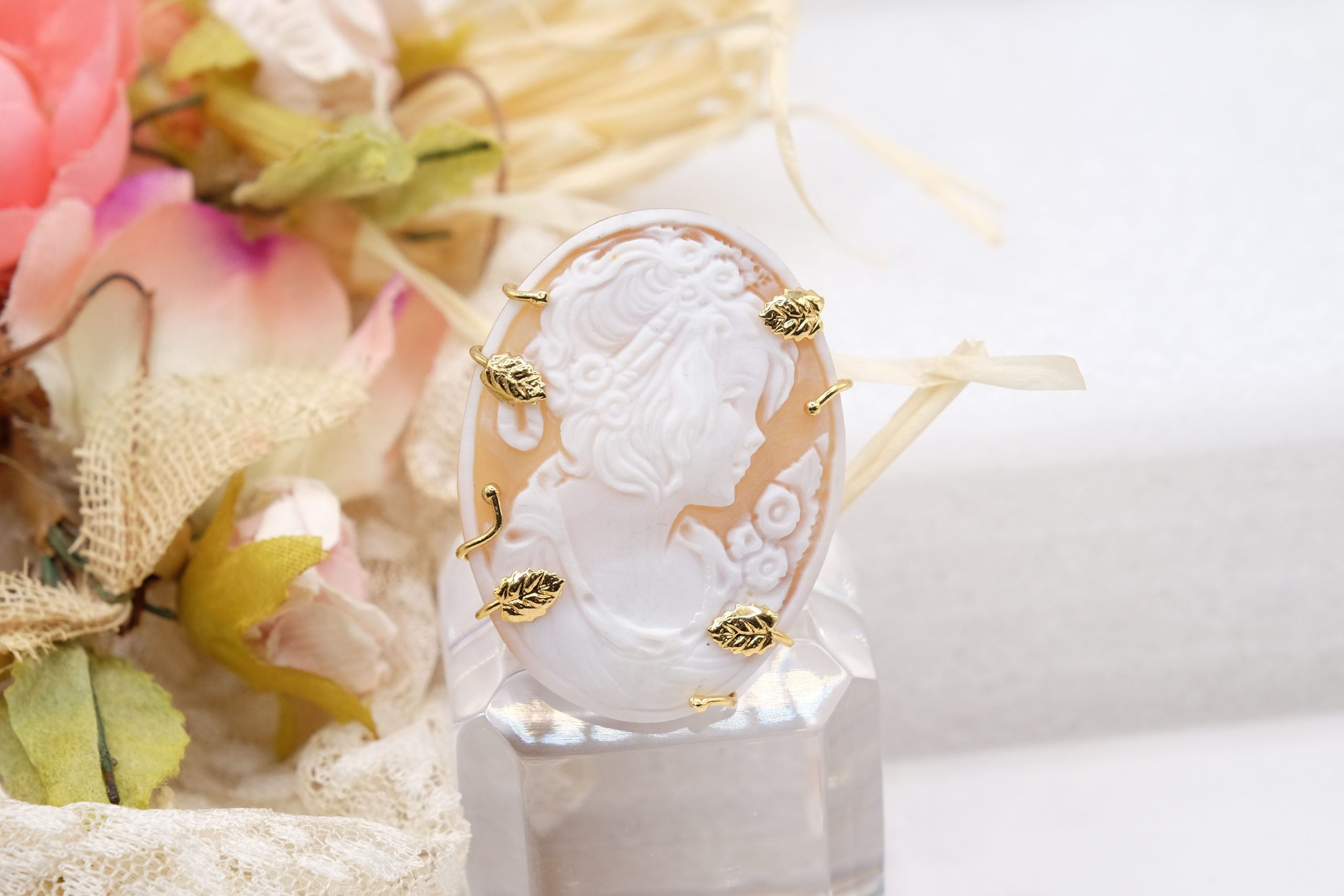 ANELLO CAMMEO DI TORRE DEL GRECO ARTIGIANALE ARGENTO 925 PLACCATO ORO TOP QUALITY E (2)