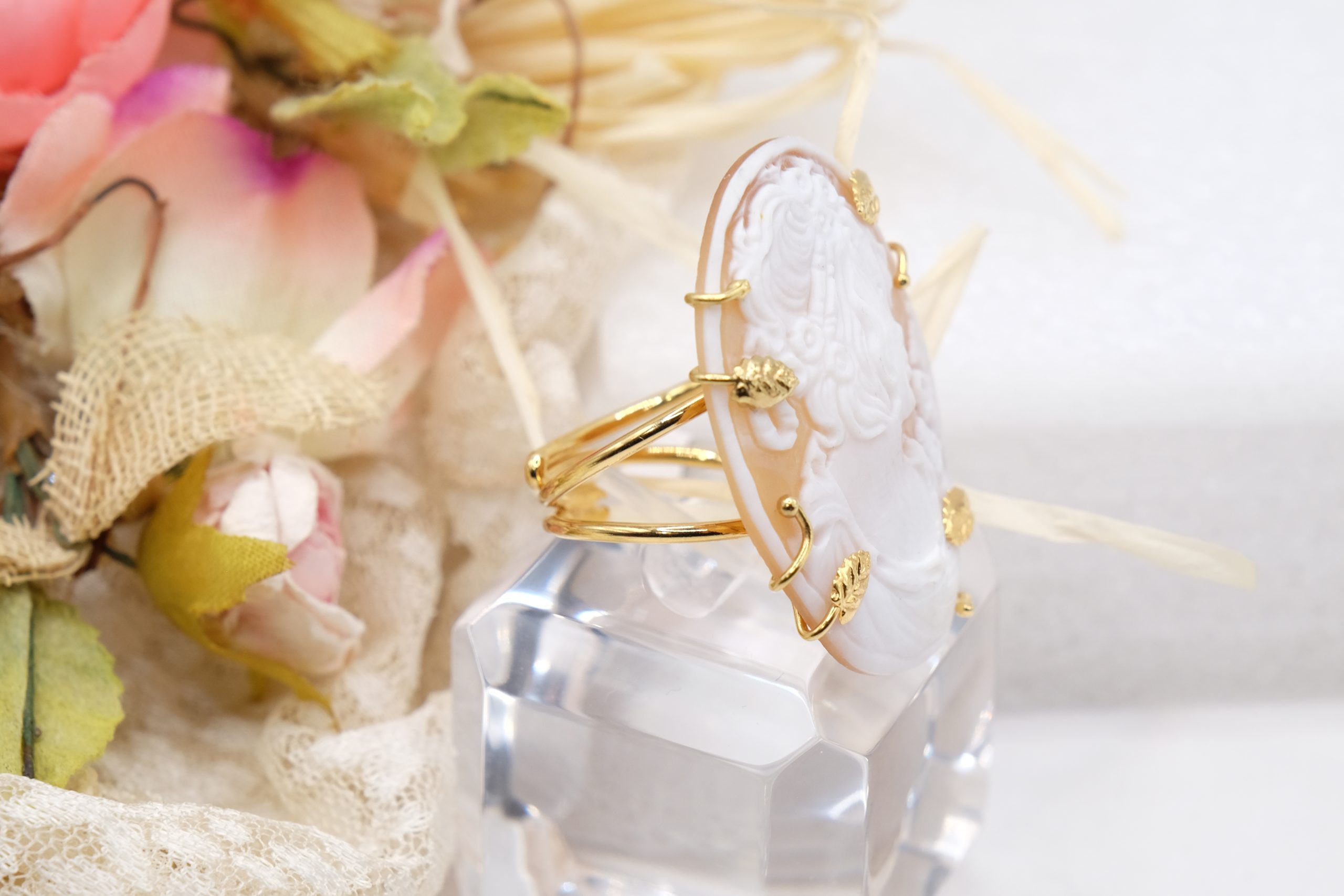 ANELLO CAMMEO DI TORRE DEL GRECO ARTIGIANALE ARGENTO 925 PLACCATO ORO TOP QUALITY E (3)