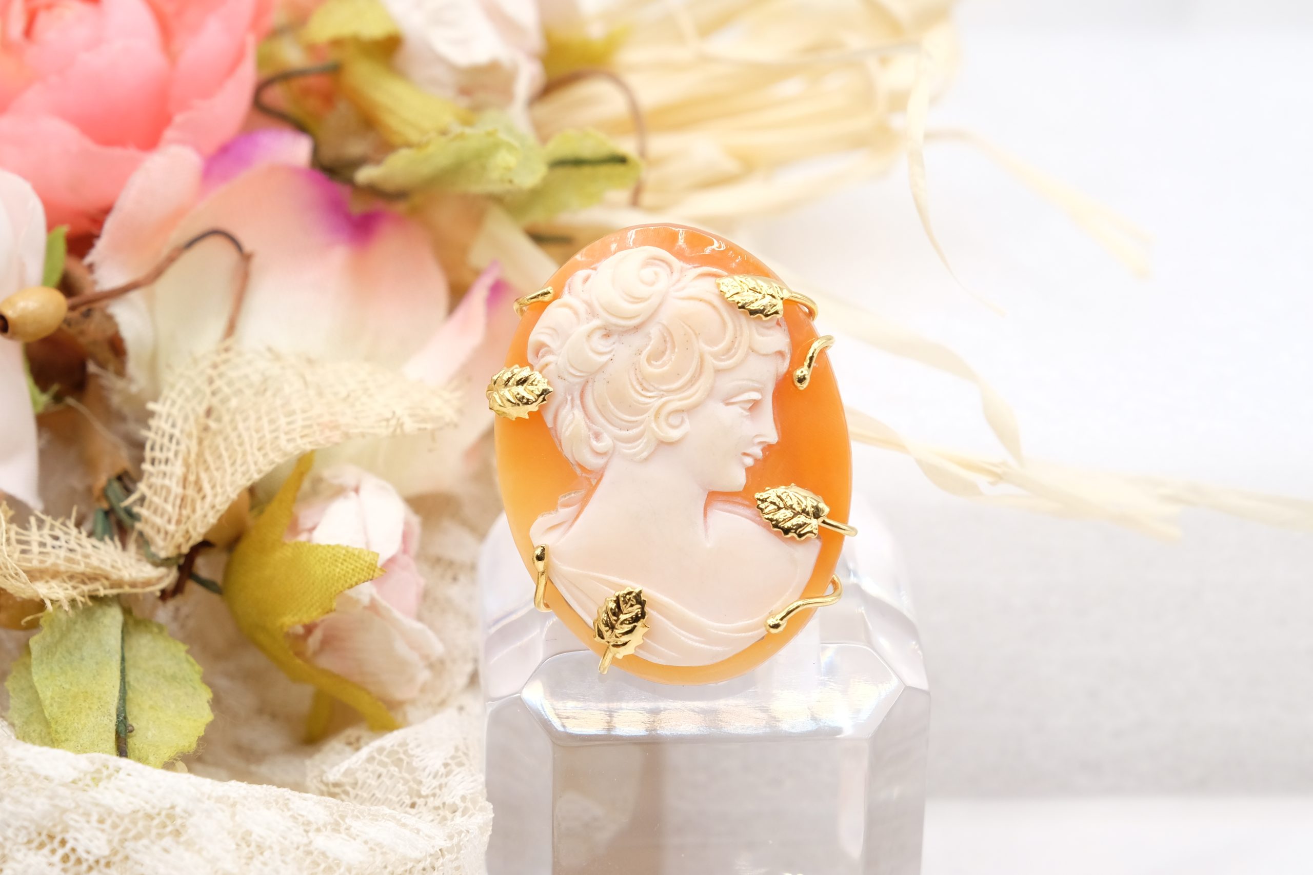 ANELLO CAMMEO DI TORRE DEL GRECO ARTIGIANALE ARGENTO 925 PLACCATO ORO TOP QUALITY F (2)