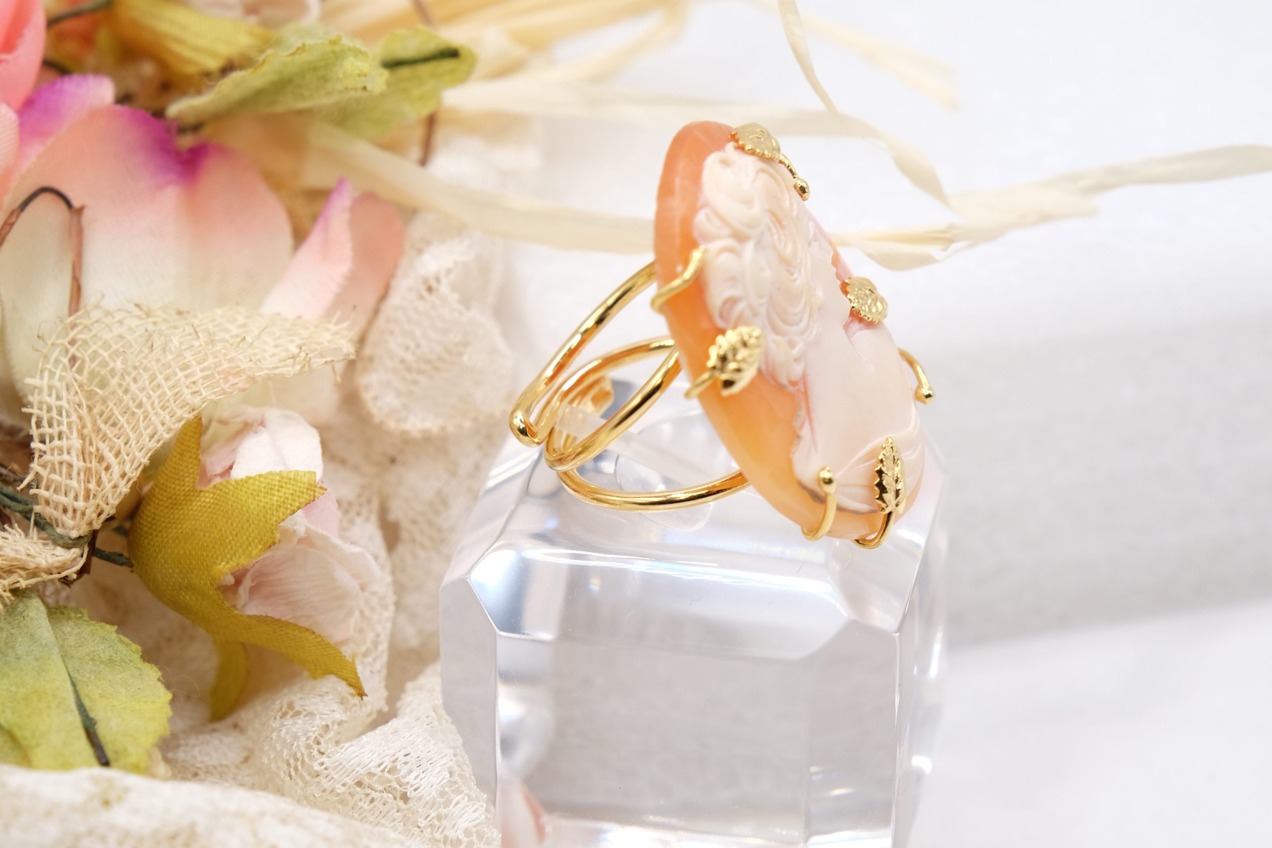 ANELLO CAMMEO DI TORRE DEL GRECO ARTIGIANALE ARGENTO 925 PLACCATO ORO TOP QUALITY F (3)