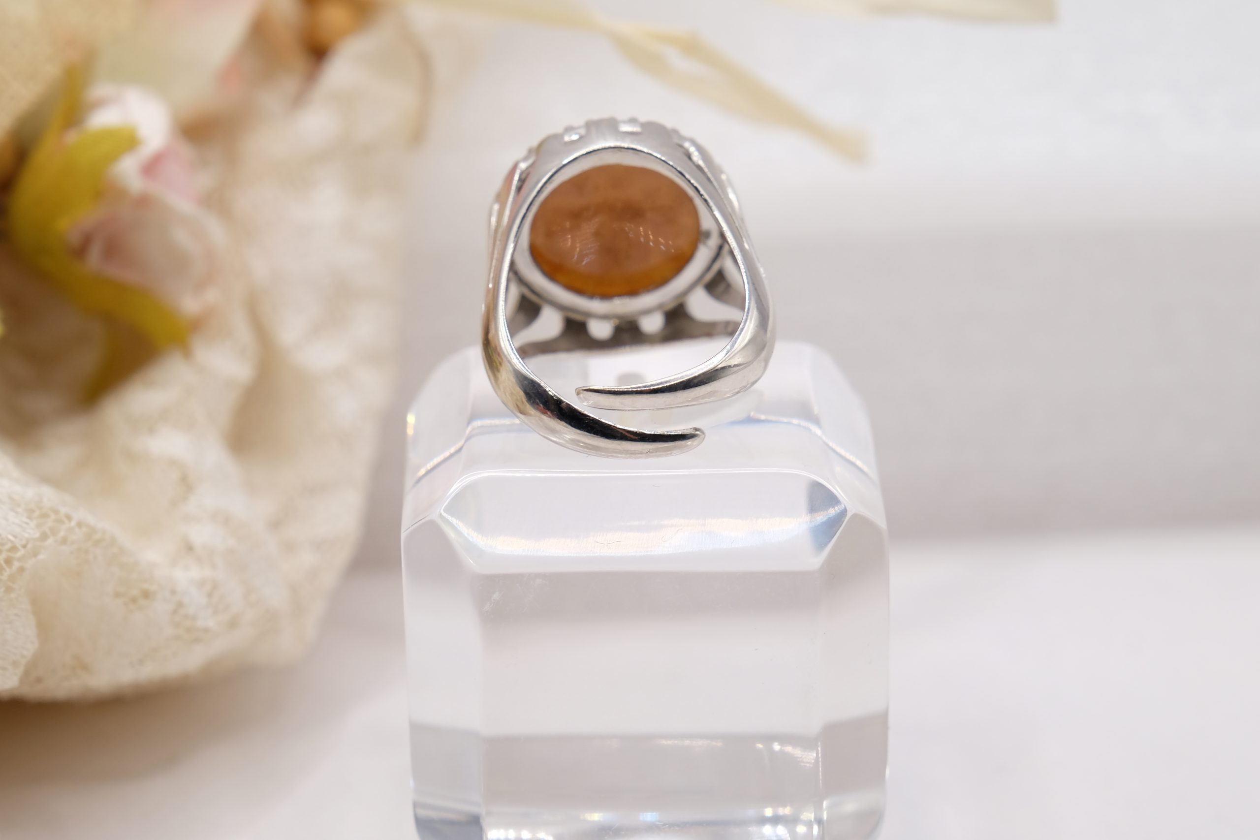 ANELLO SARDONICO CAMMEO DI TORRE DEL GRECO ZIRCONI FIORI (4)