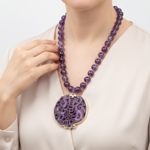 Collana Ametista Viola Mandala Giada 2 Varianti