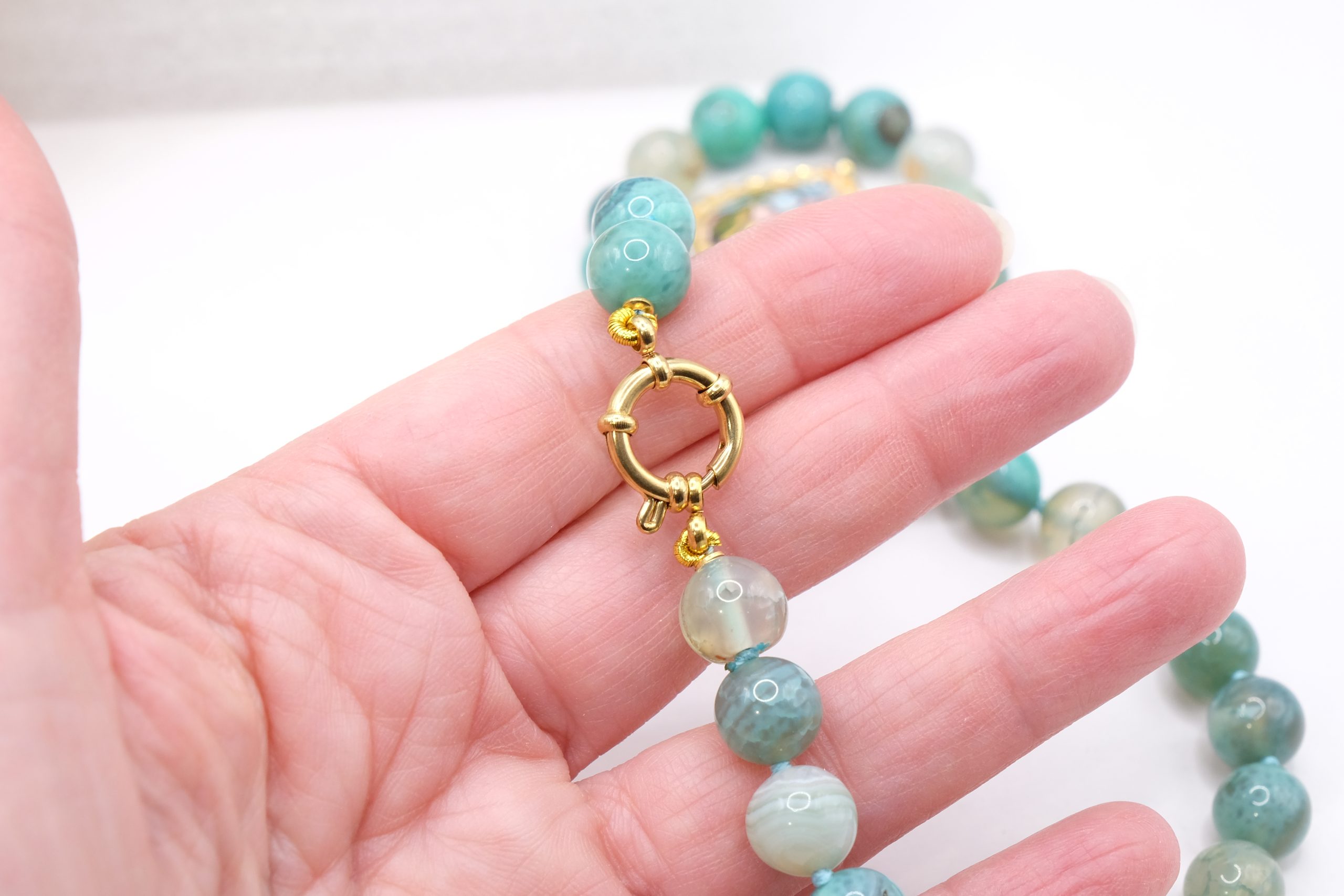 COLLANA SICILIANA ARTIGIANALE CRISOPRASIO SACRO CUORE CERAMICA DI CALTAGIRONE CORALLO (6)