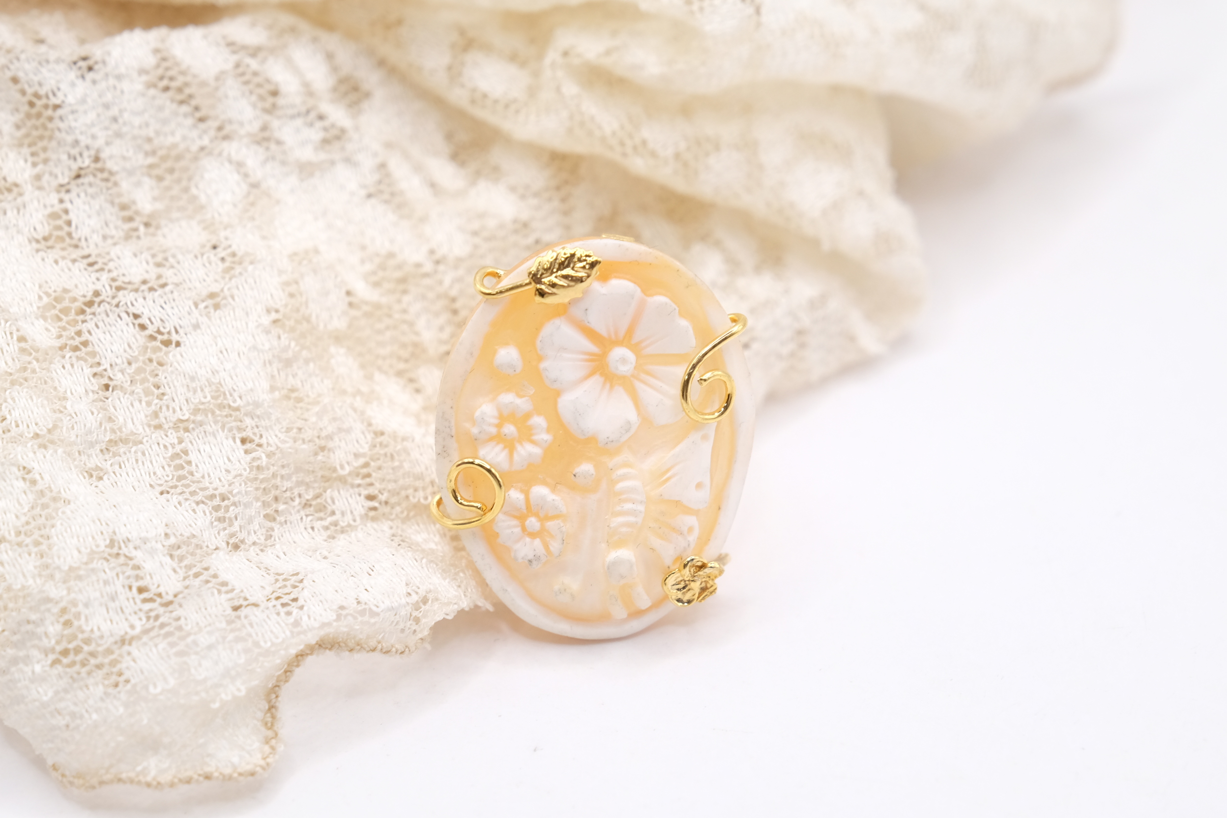 ANELLO ARTIGIANALE CAMMEO DI TORRE DEL GRECO FIORI FARFALLA (2)