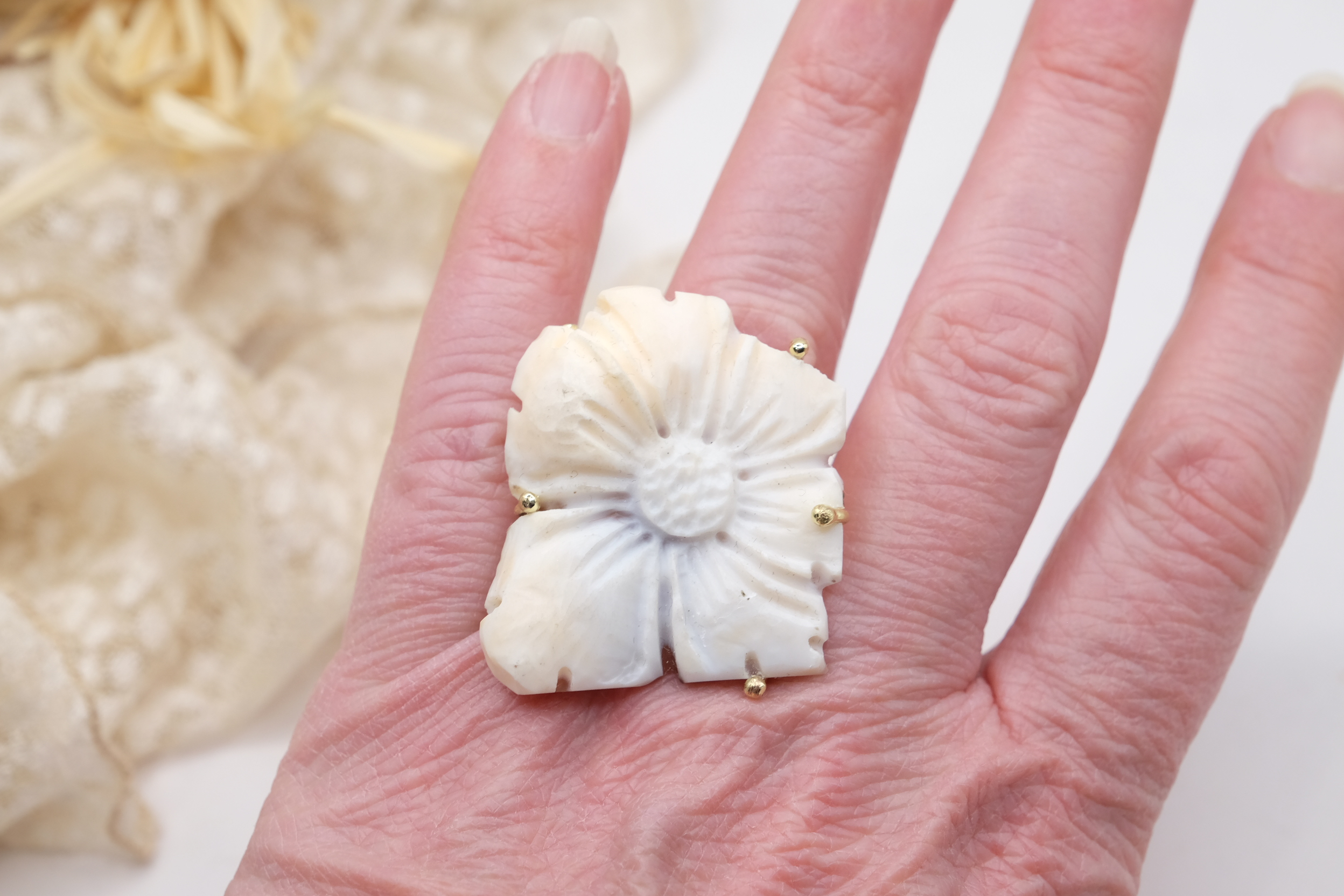 ANELLO ARTIGIANALE CAMMEO DI TORRE DEL GRECO OTTONE (1)