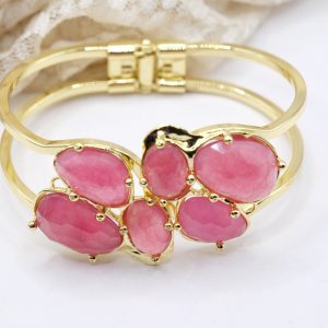 Bracciale Ottone Quarzo Ruby Rosa