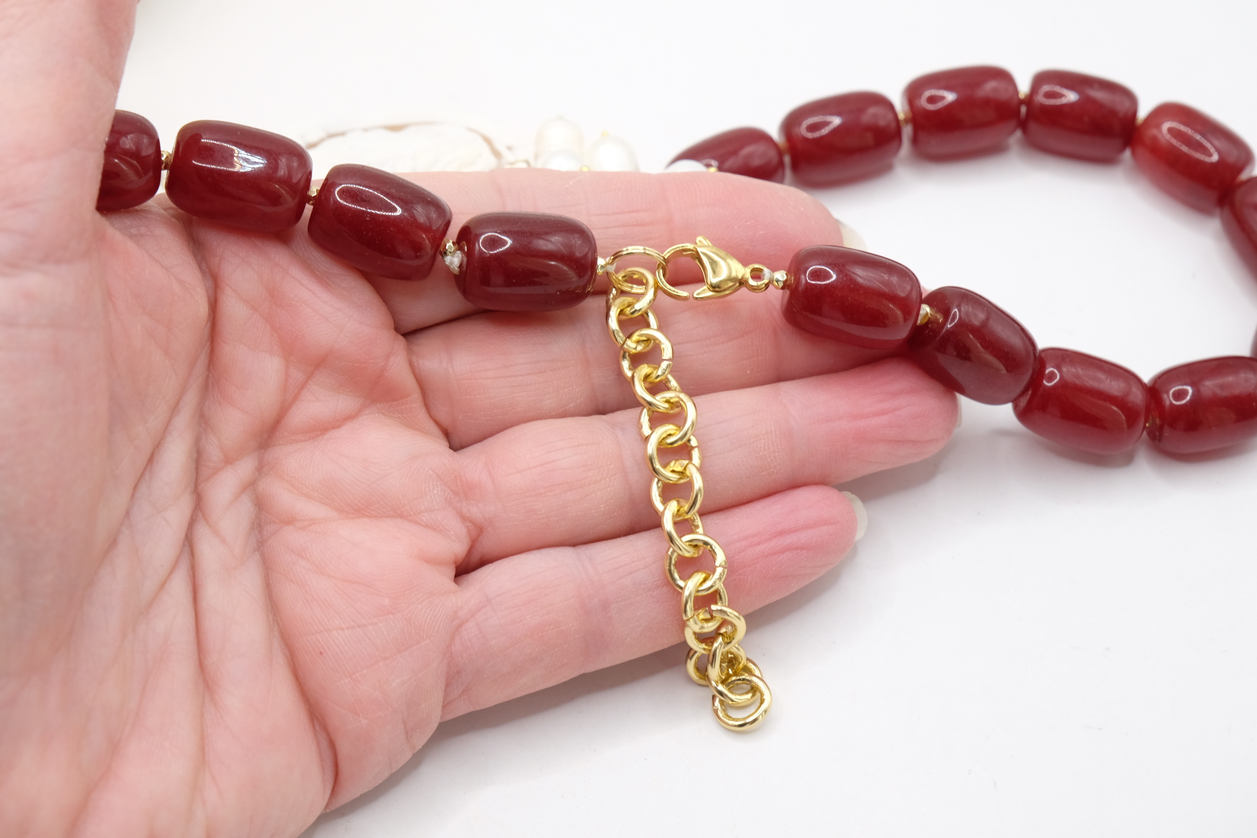 COLLANA ARTIGIANAE BARILOTTI CORNIOLA PERLE CAMMEO DI TORRE DEL GRECO (4)