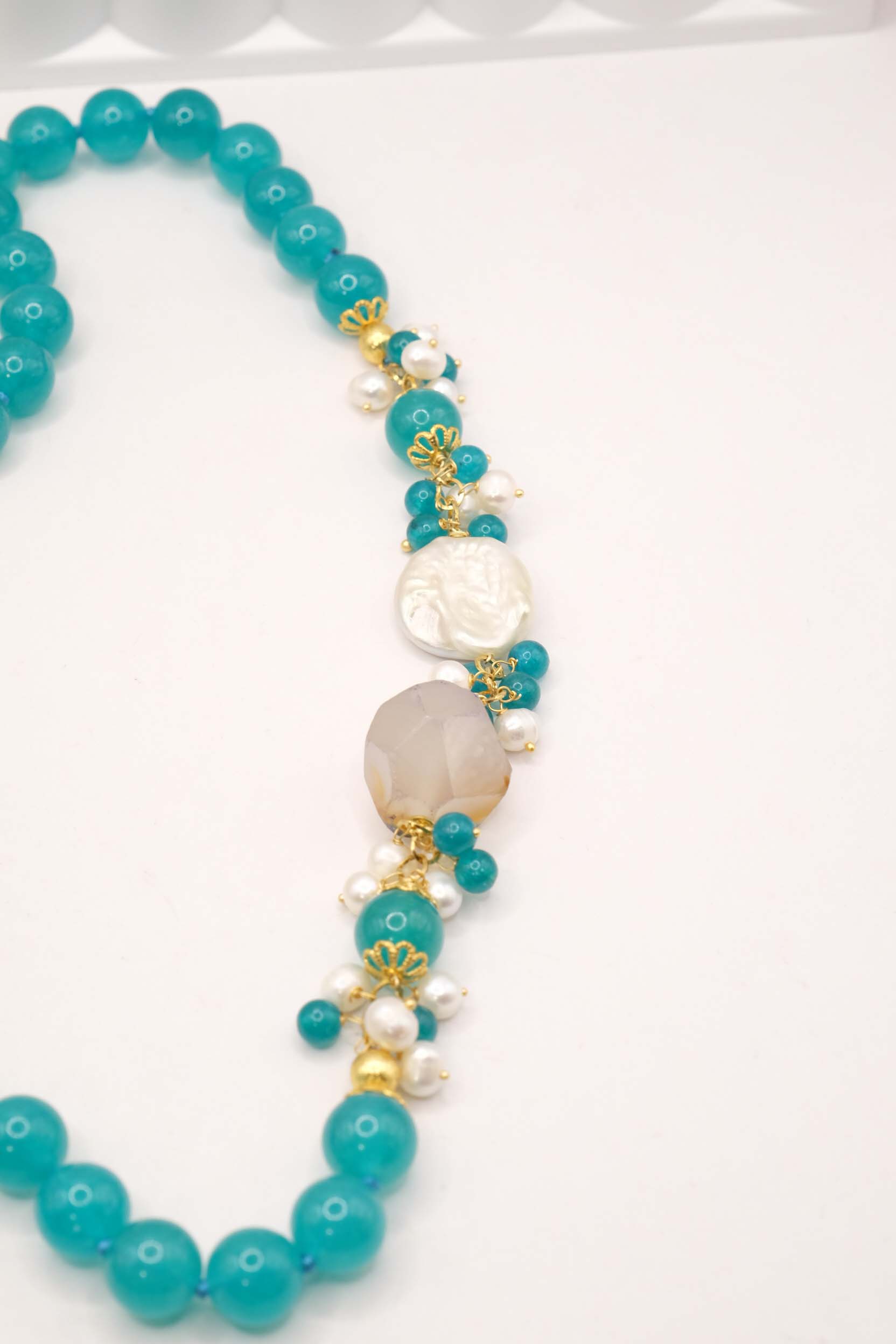 COLLANA ARTIGIANALE GIADA TIFFANY PERLE QUARZO (1)