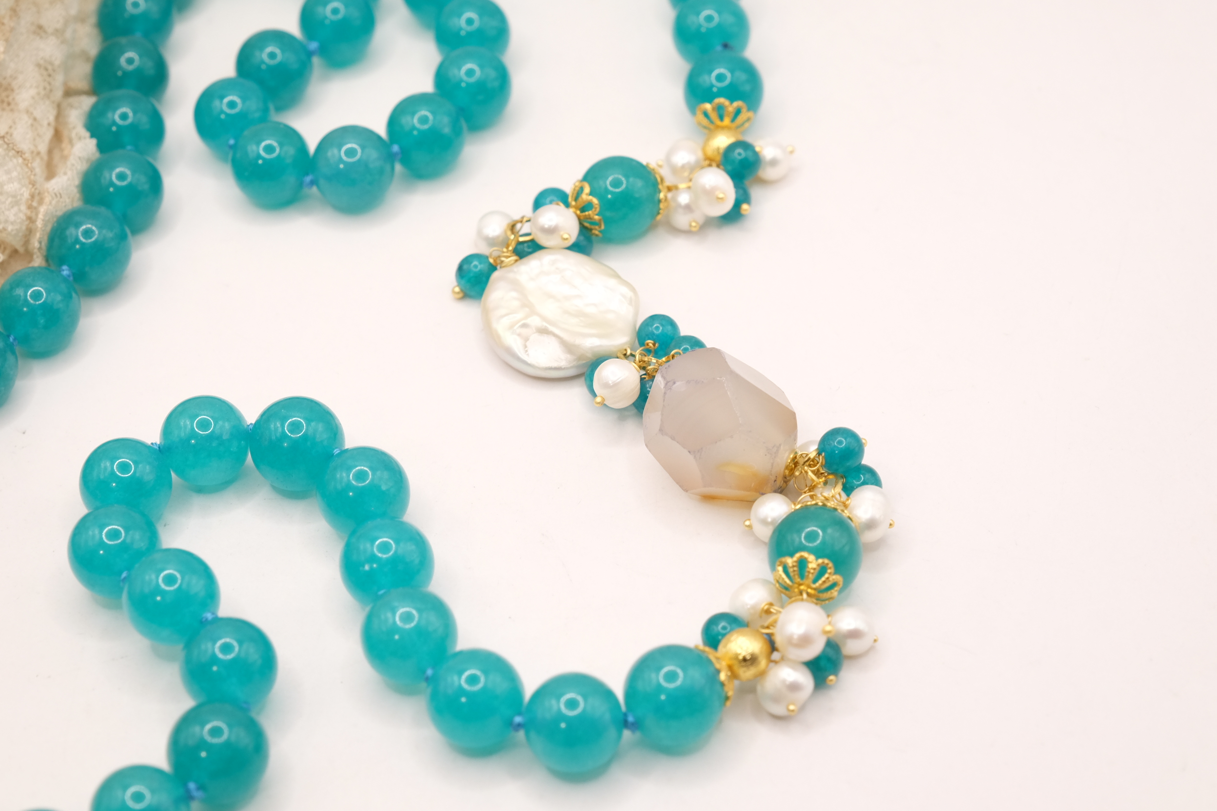 COLLANA ARTIGIANALE GIADA TIFFANY PERLE QUARZO (3)