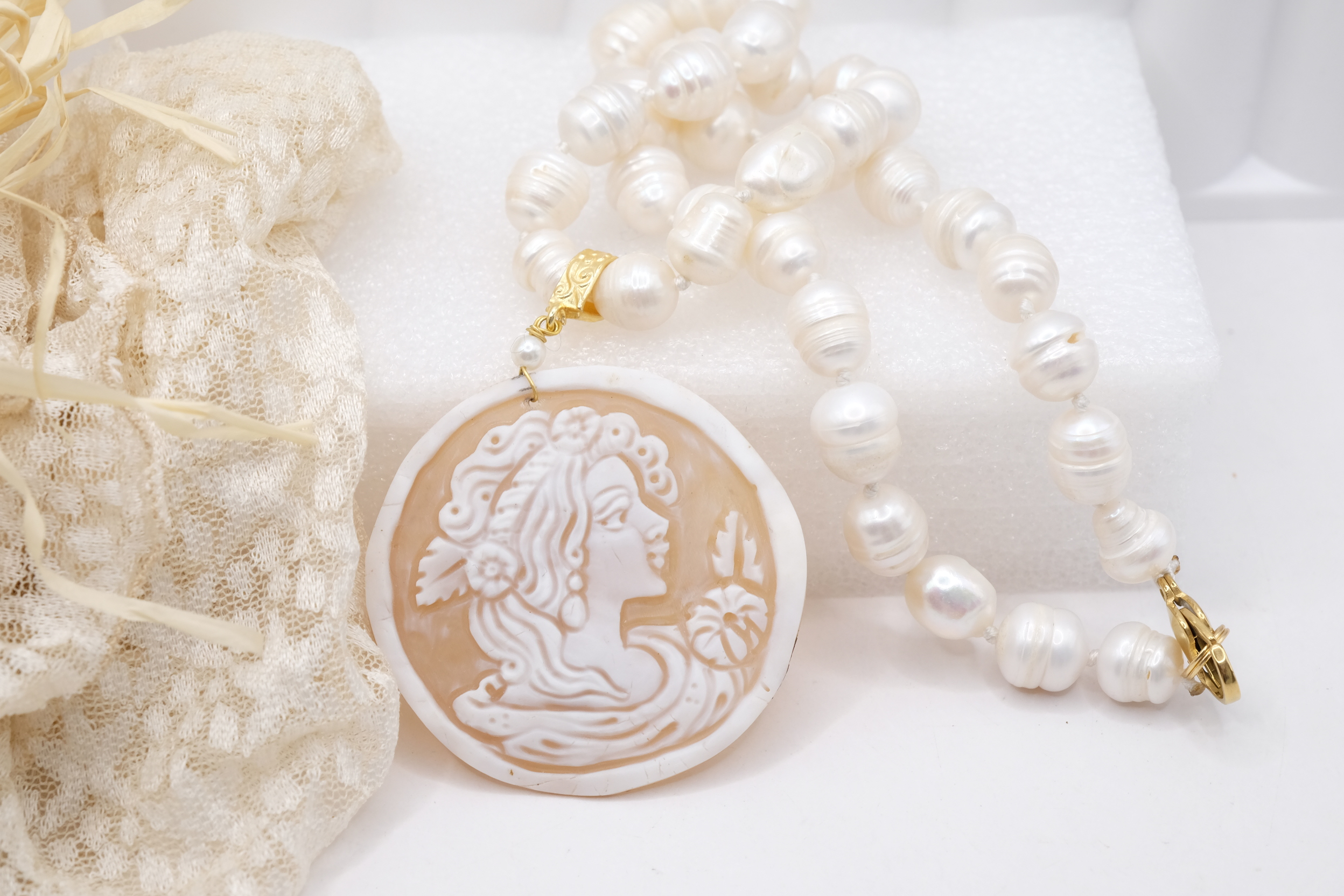 COLLANA PERLE BAROCCHE CAMMEO DI TORRE DEL GRECO (5)