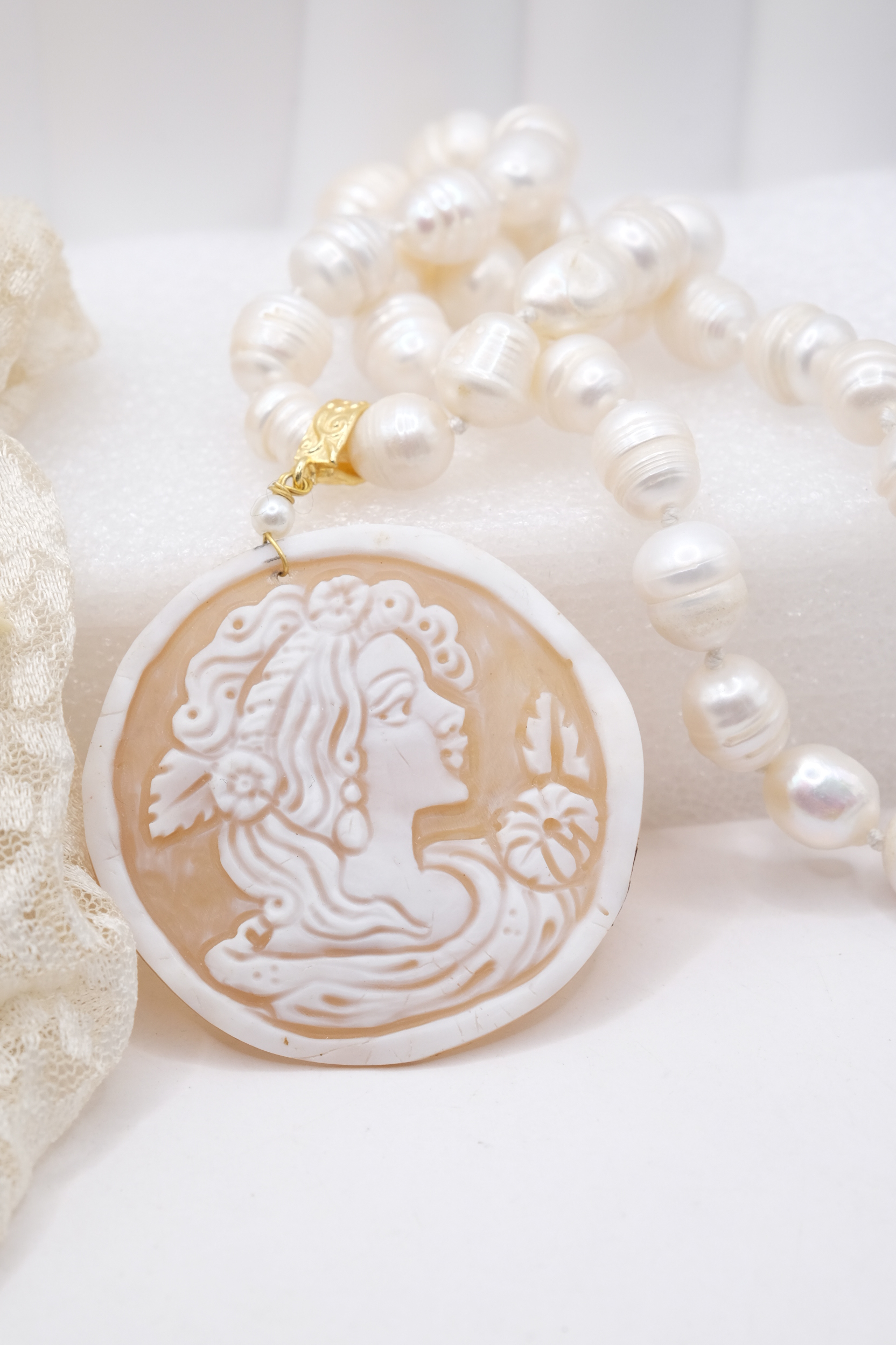 COLLANA PERLE BAROCCHE CAMMEO DI TORRE DEL GRECO (6)