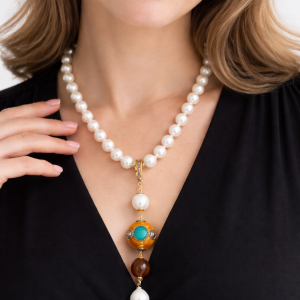 Collana Artigianale Ciondolo Nepalese Perle di Maiorca