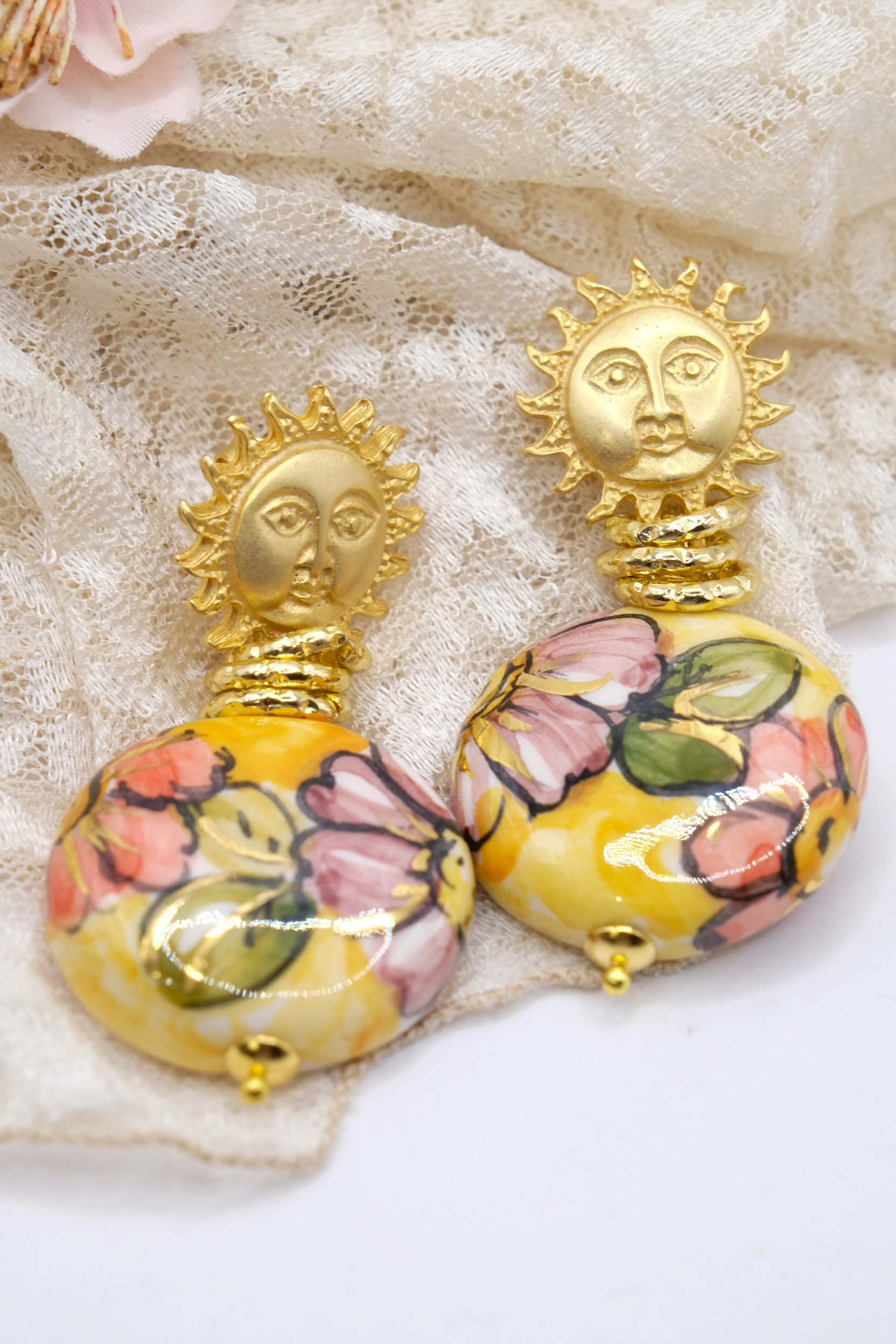 ORECCHINI CERAMICA DI CALTAGIRONE MATTONELLE PIASTRELLE CERAMICA DI CALTAGIRONE (3)