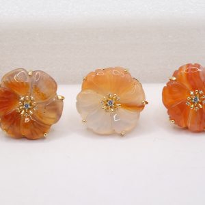 Anello Maxi Fiore Corniola 3 Varianti Regolabile