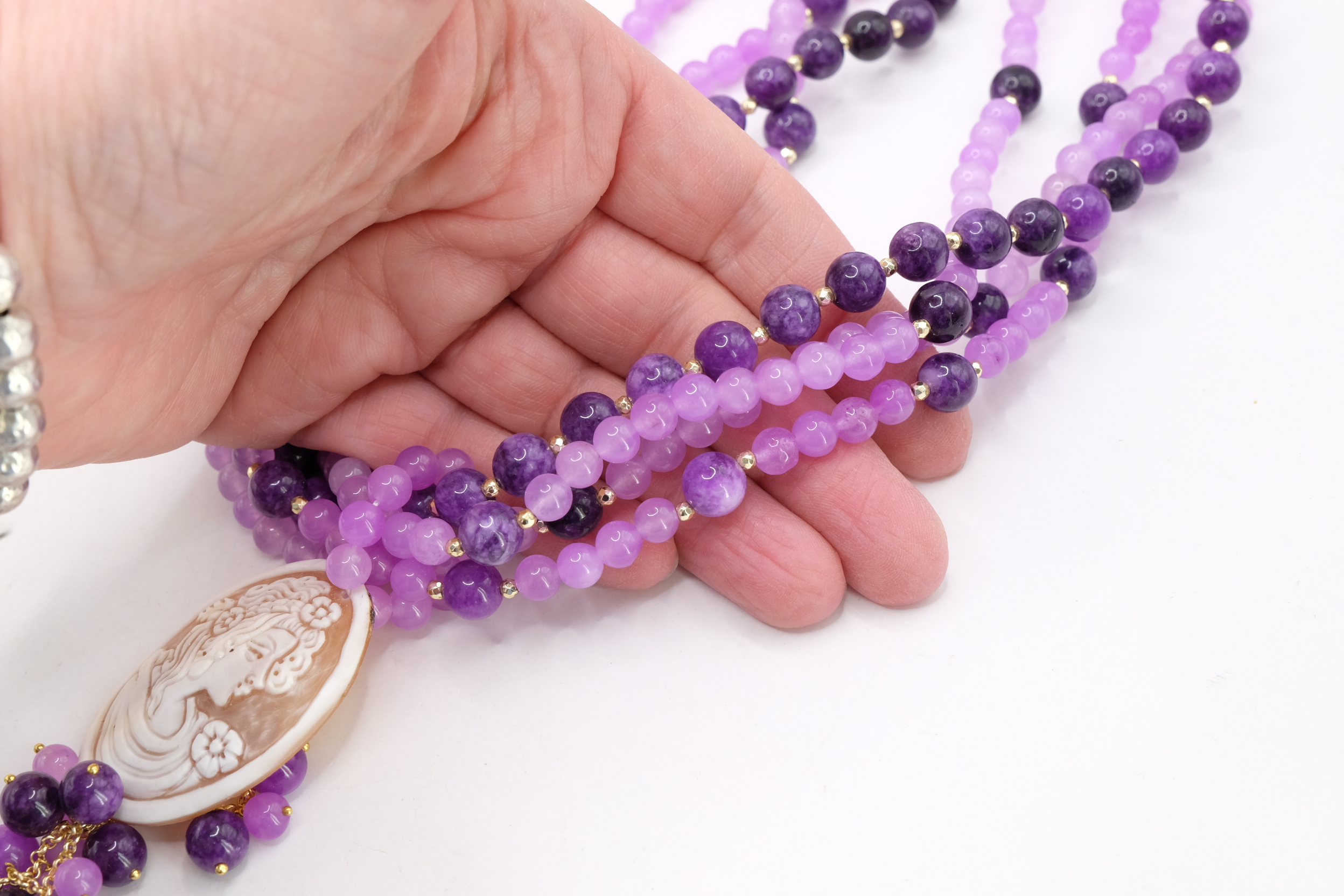 COLLANA AMETISTA GIADA LAVANDA CAMMEO TORRE DEL GRECO ARTIGIANALE SARDONICO (3)