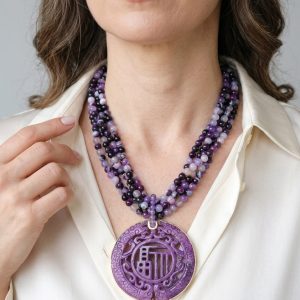 Collana Multifilo Mandala Viola Agata Ametista