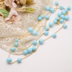 Collana Charleston Chanel Pasta di Turchese Ottone