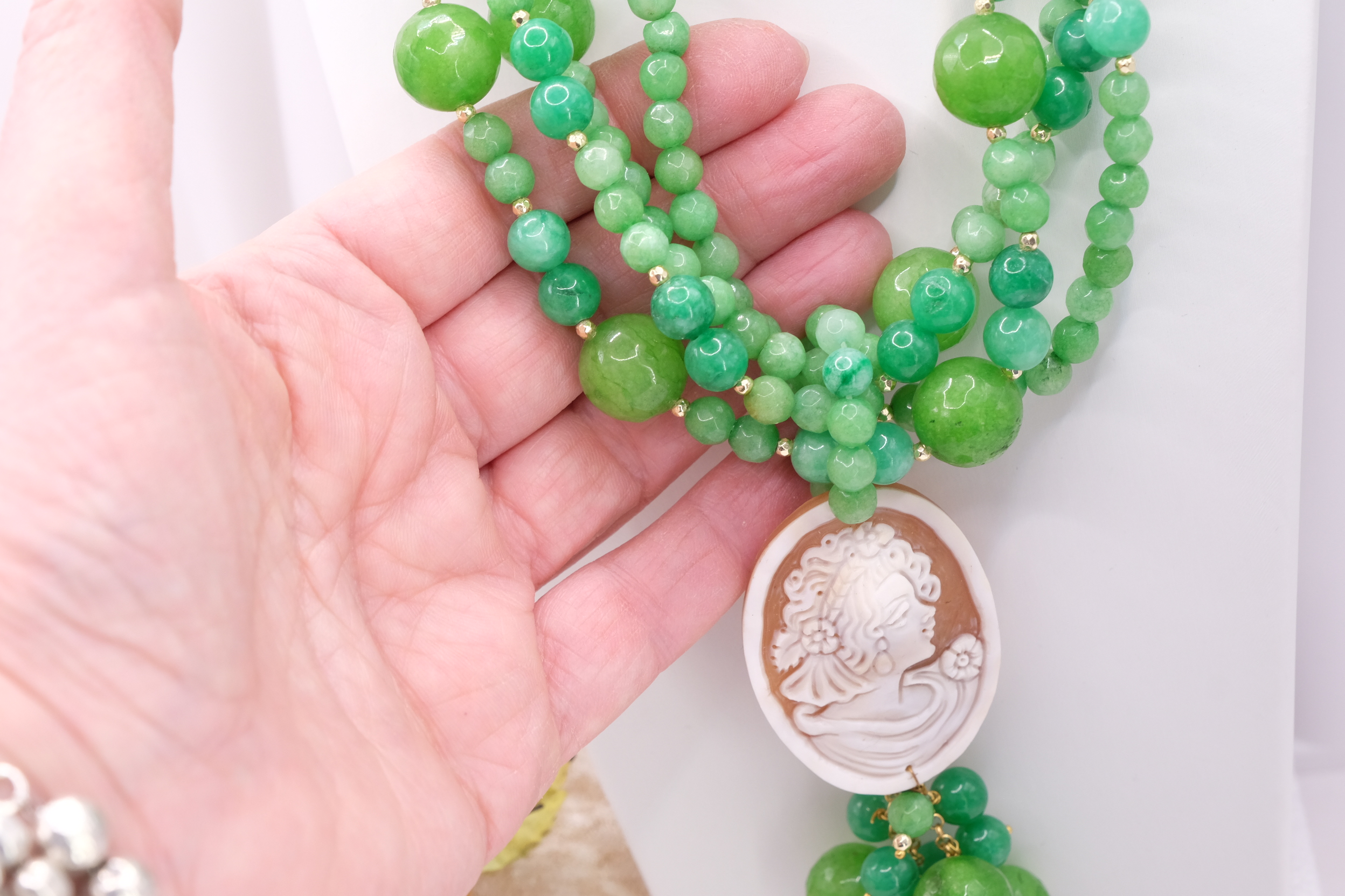 COLLANA GIADA VERDE CAMMEO TORRE DEL GRECO ARTIGIANALE SARDONICO (4)