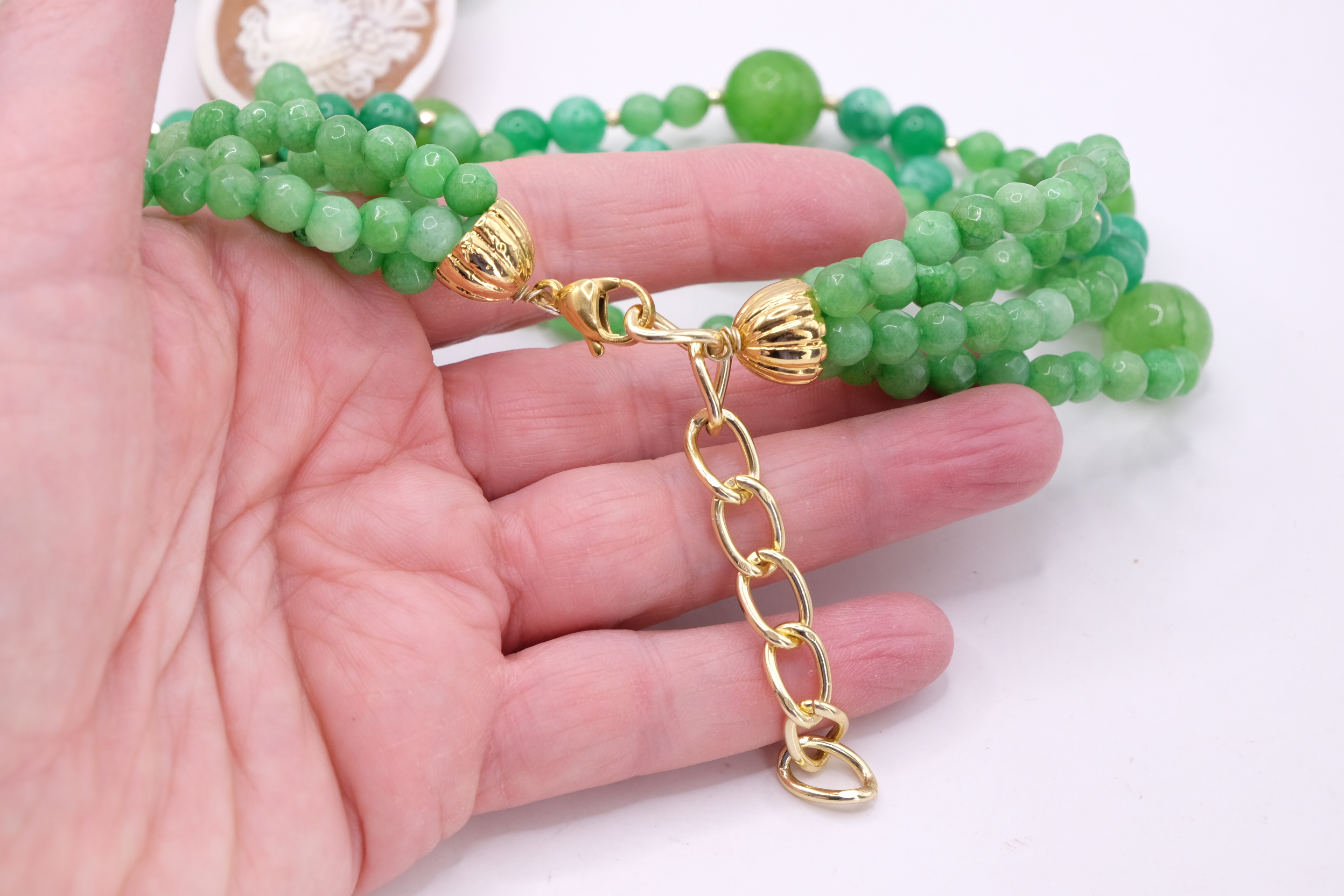 COLLANA GIADA VERDE CAMMEO TORRE DEL GRECO ARTIGIANALE SARDONICO (5)