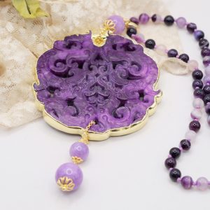 Collana Charleston Chanel Mandala Viola Agata Ametista