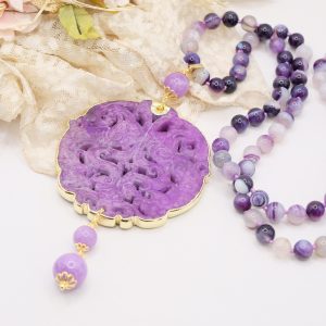 Collana Charleston Chanel Mandala Viola Agata Ametista B
