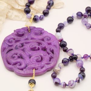 Collana Charleston Chanel Mandala Viola Agata Ametista C