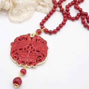 Collana Charleston Chanel Agata Rossa Mandala Giada Rossa Var B