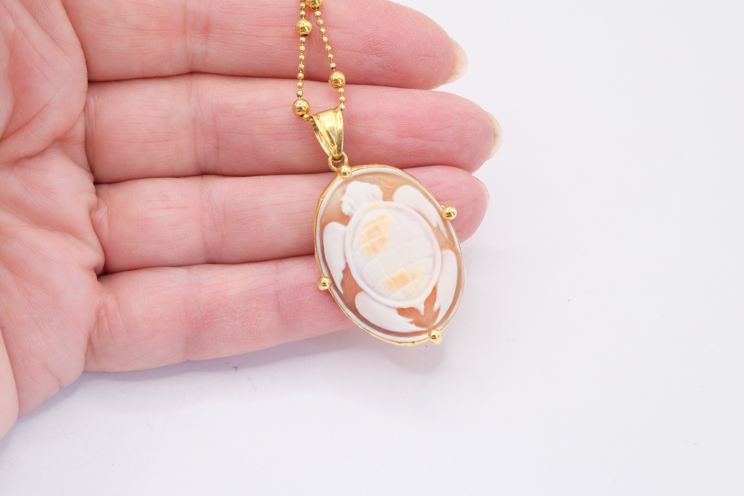 COLLANA ARTIGIANALE CAMMEO DI TORRE DEL GRECO TARTARUGA ARGENTO 925 PLACCATO ORO (5)