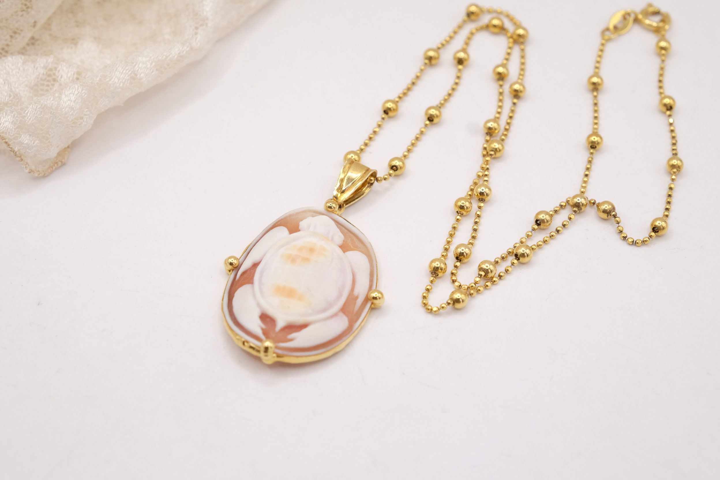COLLANA ARTIGIANALE CAMMEO DI TORRE DEL GRECO TARTARUGA ARGENTO 925 PLACCATO ORO (6)