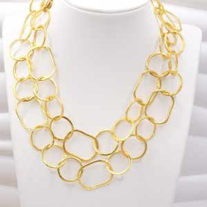 Collana Charleston Chanel Catena Galvanica d'Oro 24 Kt